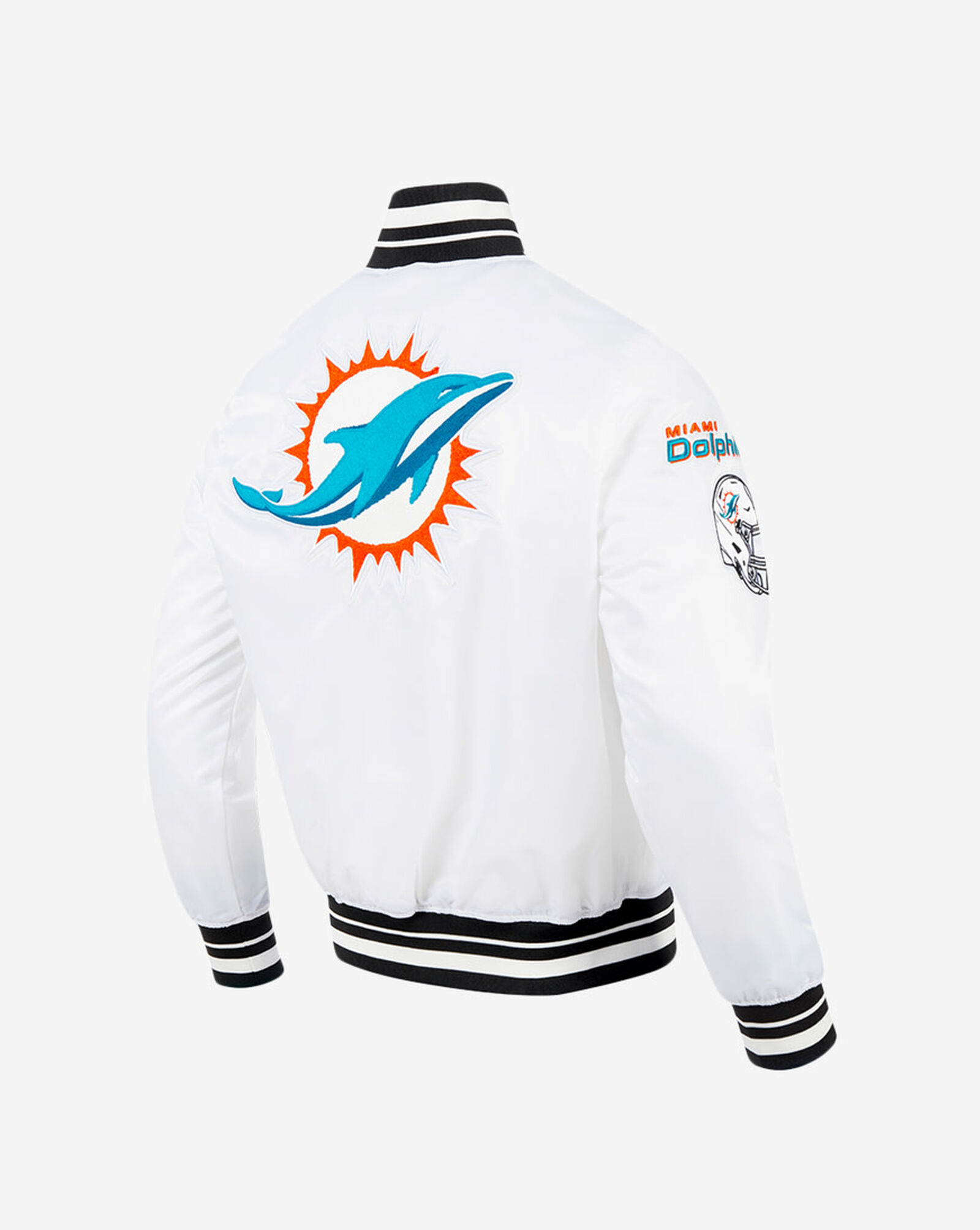 Miami Dolphins Mash Up Rib Satin Jacket White