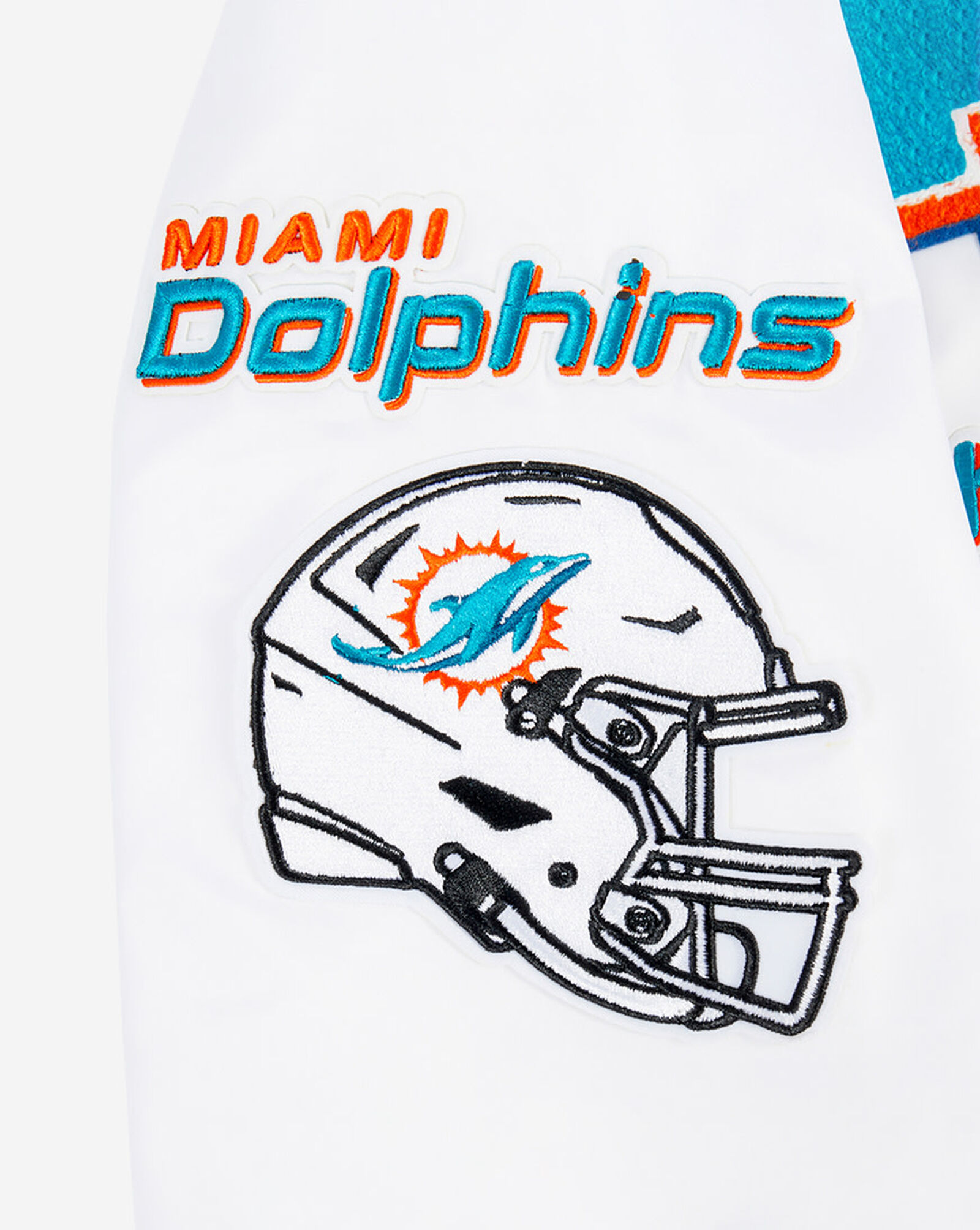Miami Dolphins Mash Up Rib Satin Jacket White
