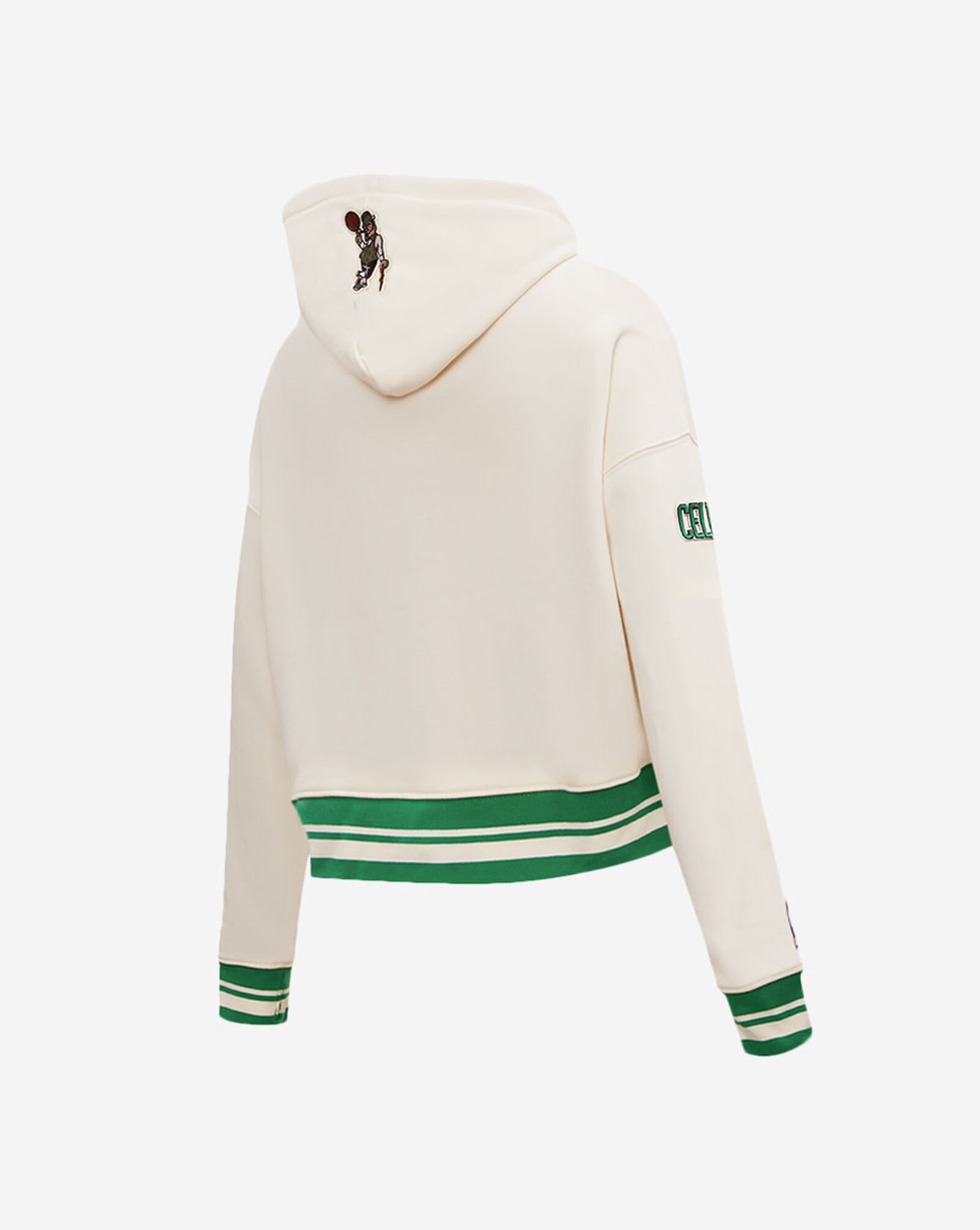 Boston Celtics Retro Classic Rib Cropped Fleece Pullover Hoodie Cream 3 Boston Celtics Retro Classic Rib Cropped Fleece Pullover Hoodie Cream