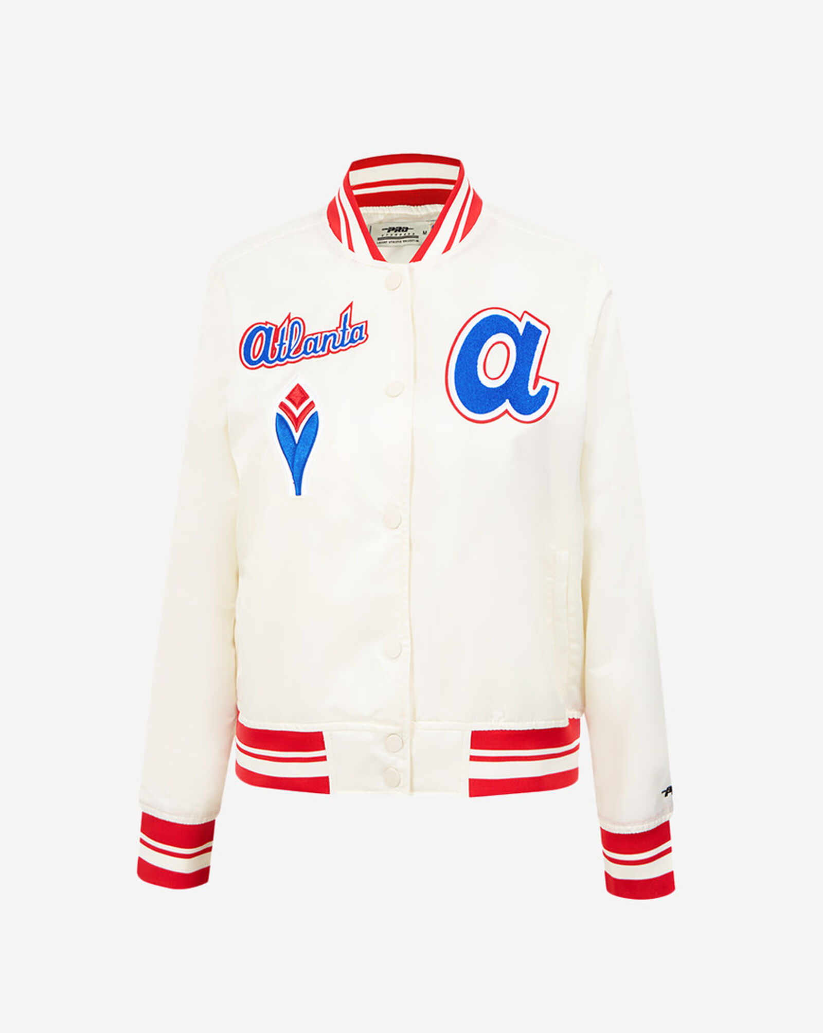 Atlanta Braves Retro Classic Rib Satin Jacket Cream