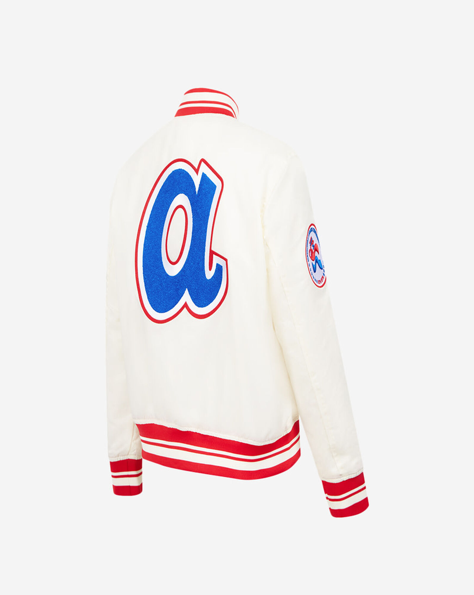 Atlanta Braves Retro Classic Rib Satin Jacket Cream 3 Atlanta Braves Retro Classic Rib Satin Jacket Cream