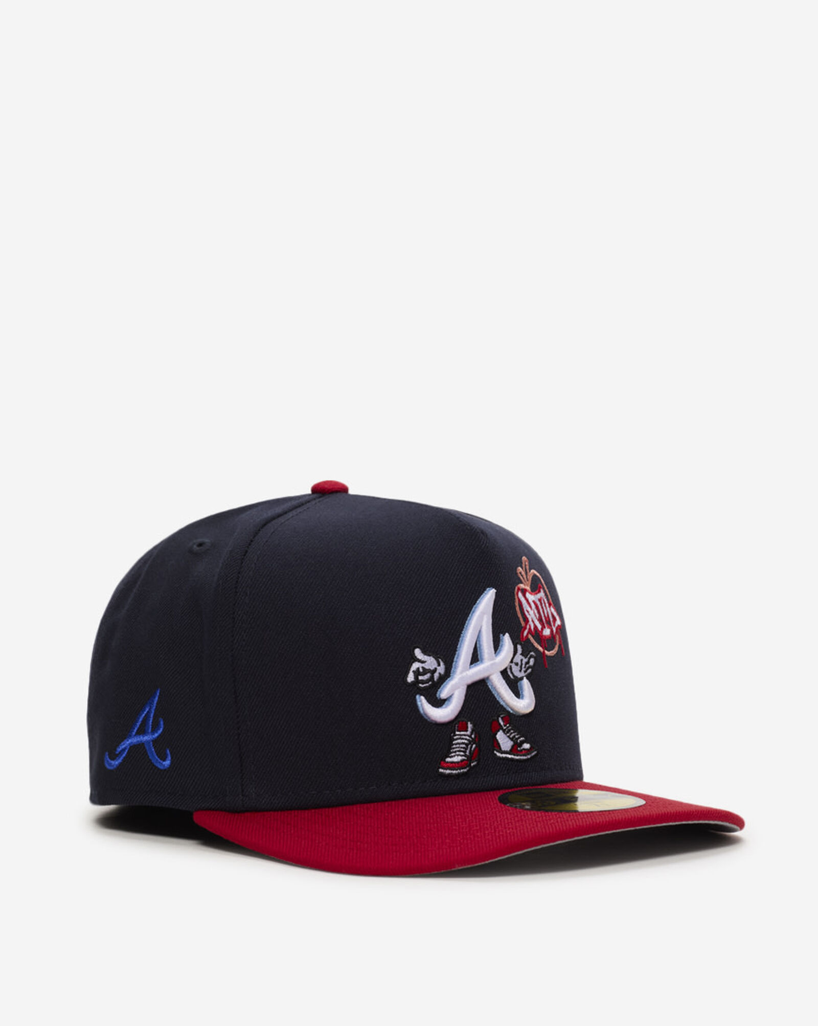 59Fifty Atlanta Braves Cartoon A-Frame Fitted Hat  Navy | Red