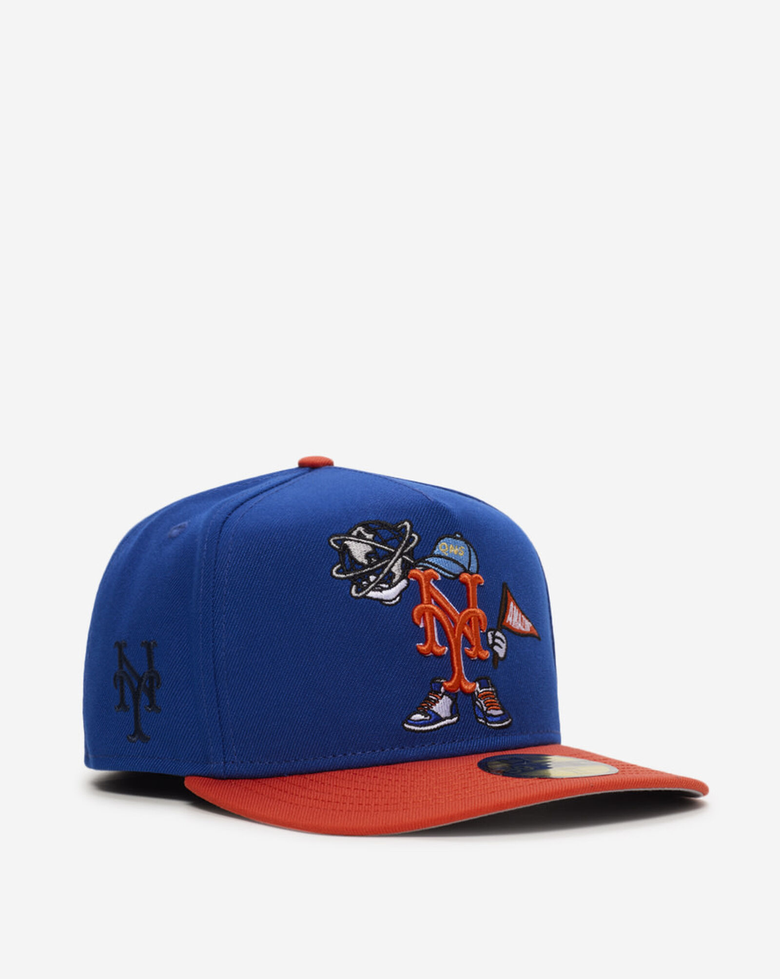 59Fifty New York Mets Cartoon A-Frame Fitted Hat Royal | Orange
