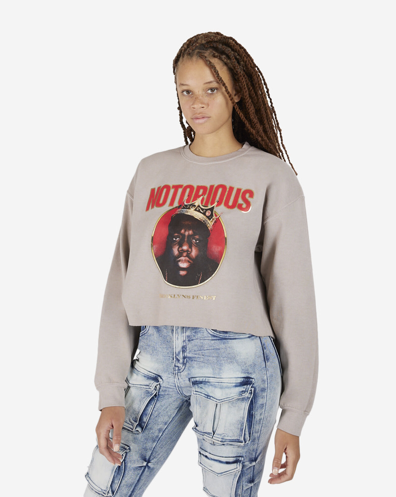 Biggie Foil Fleece Crew Sand