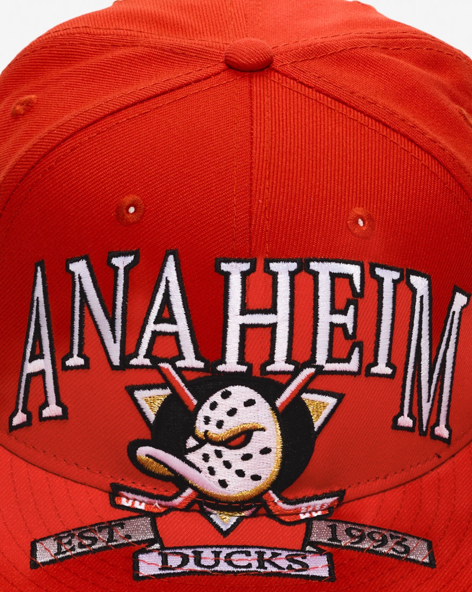 59Fifty Anaheim Ducks Oversized Script Fitted Hat Orange