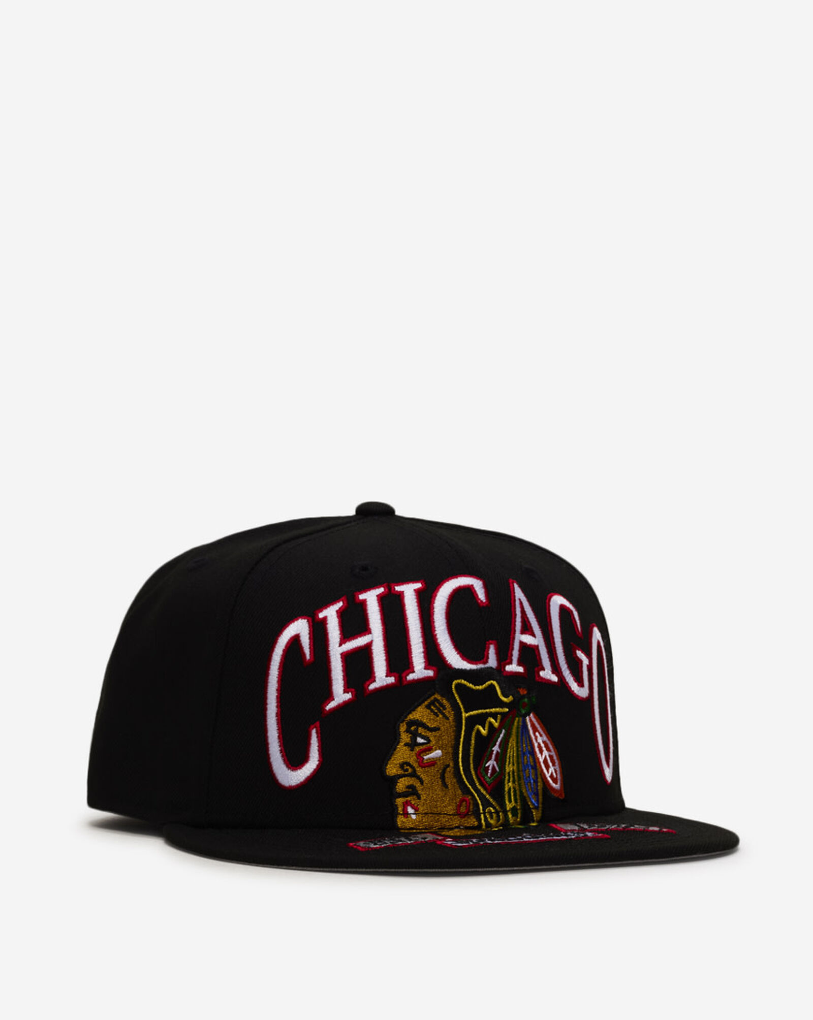 59Fifty Chicago Black Hawks Oversized Script Fitted Hat Black