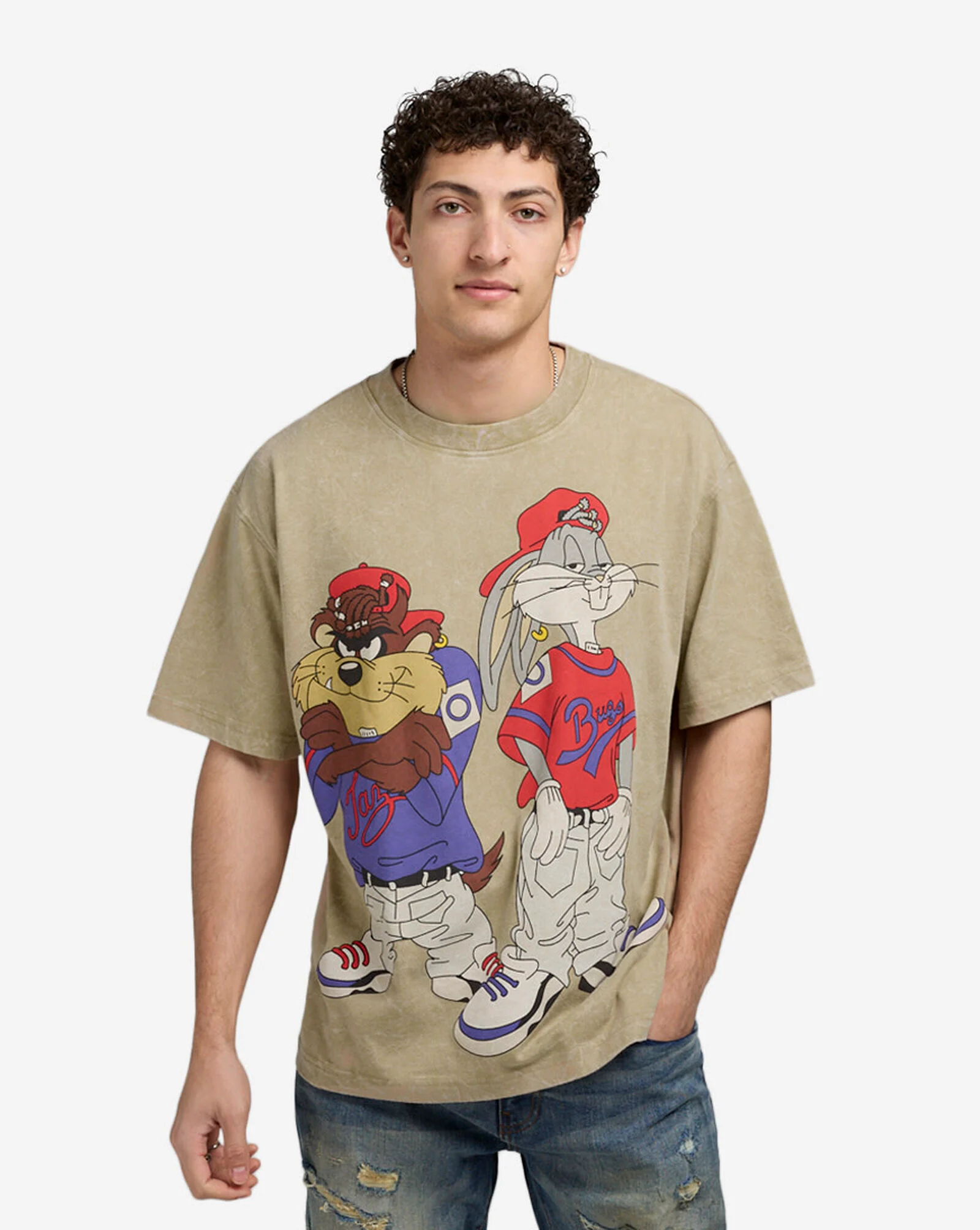 Looney Tunes Tee Washed Taupe