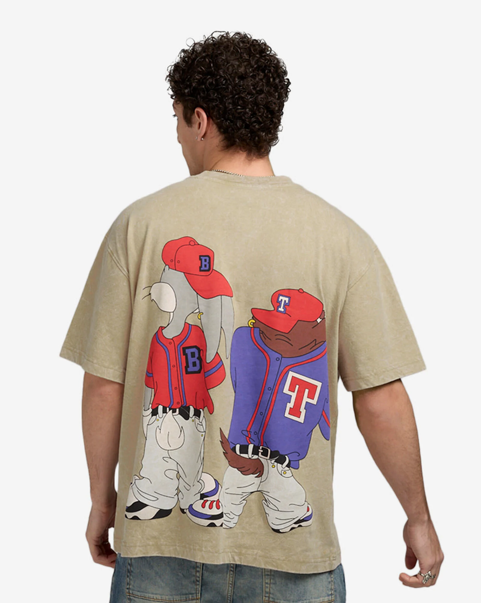 Looney Tunes Tee Washed Taupe