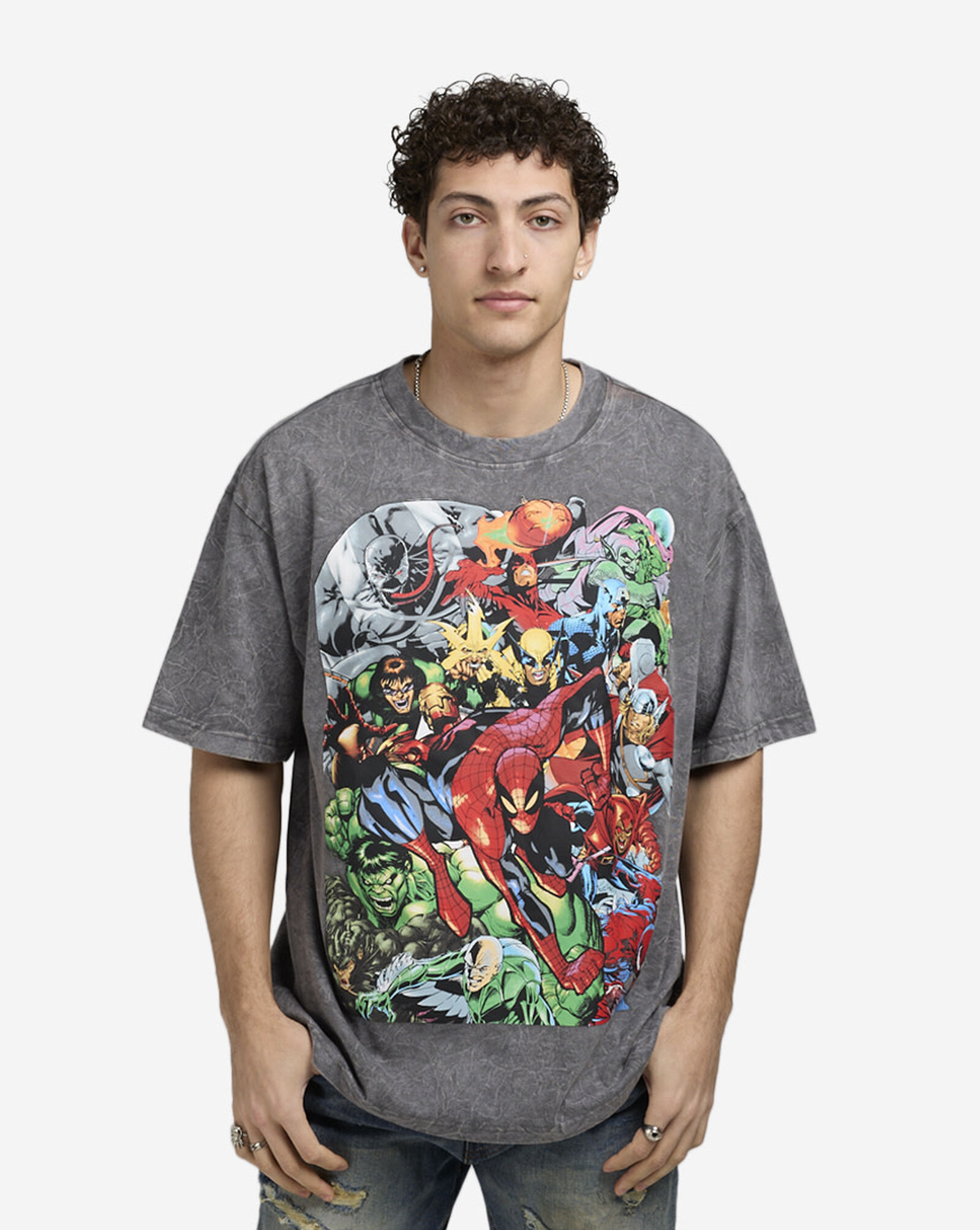 Marvel Tee Charcoal Washed