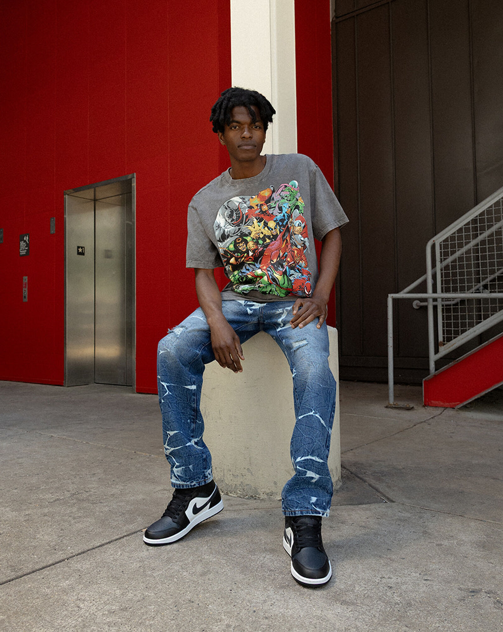 Marvel Tee Charcoal Washed