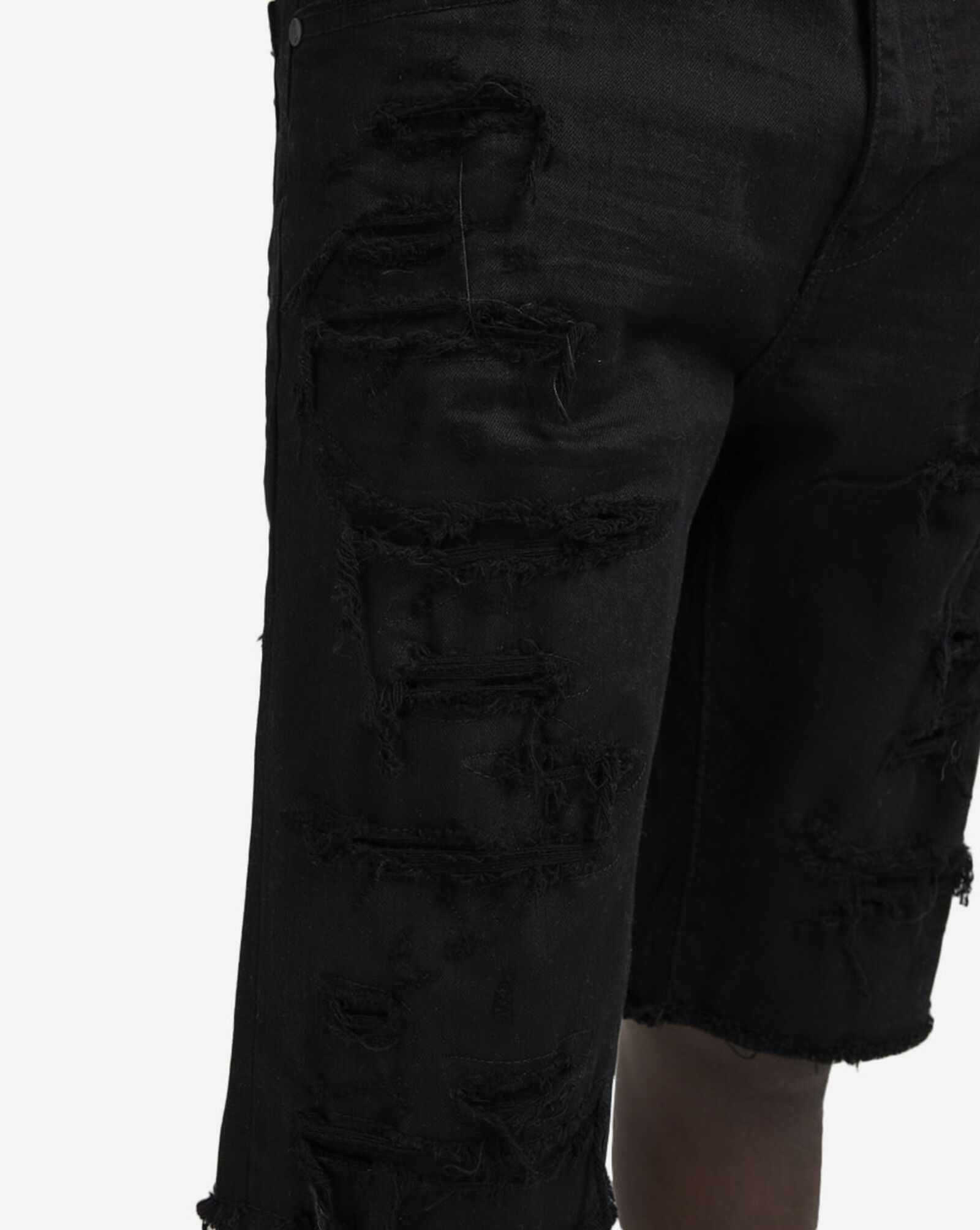 Rip and Repair Twill Shorts Black