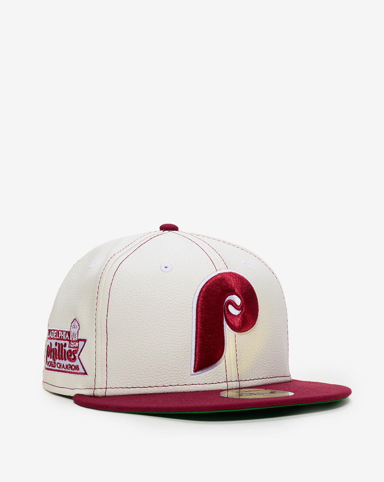 59Fifty 45th Anniversary Philadelphia Phillies Leather Fitted Hat White | Cardinal