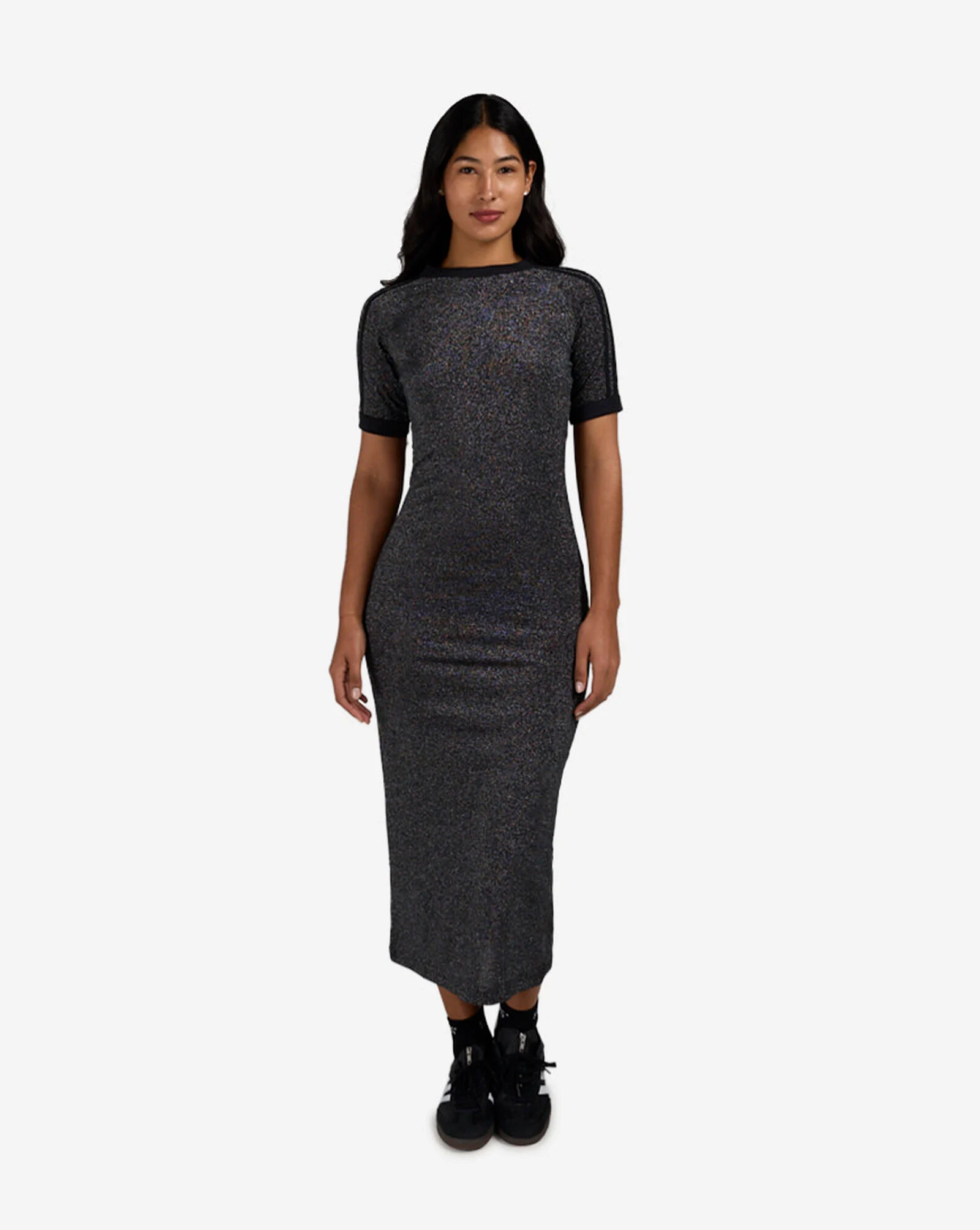 Adicolor Holiday Glitter 3-Stripes Dress Black