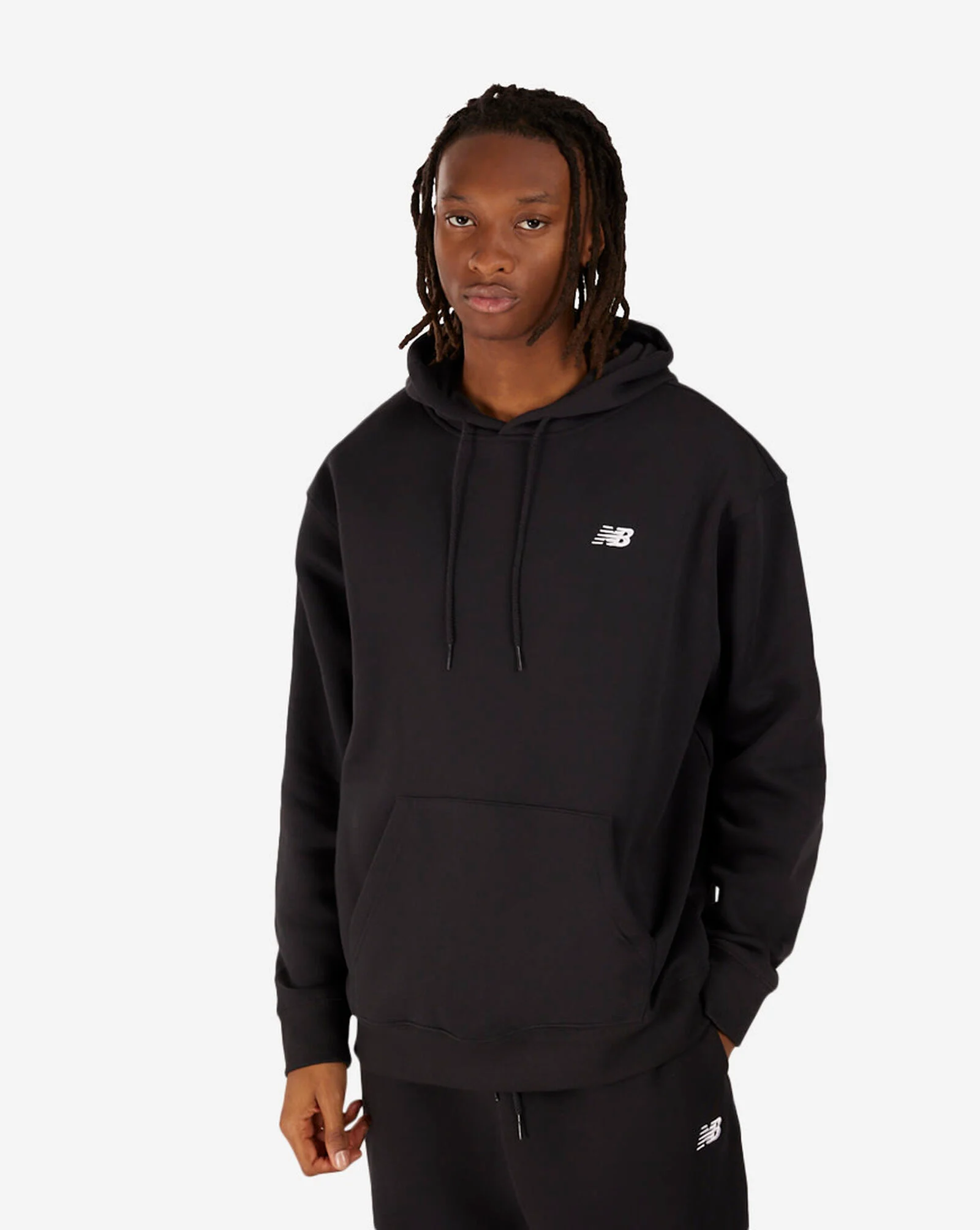 Brushed Back Small Logo Hoodie Black