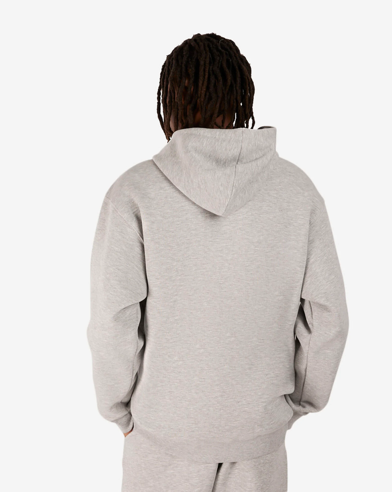 Brushed Back Small Logo Hoodie Grey