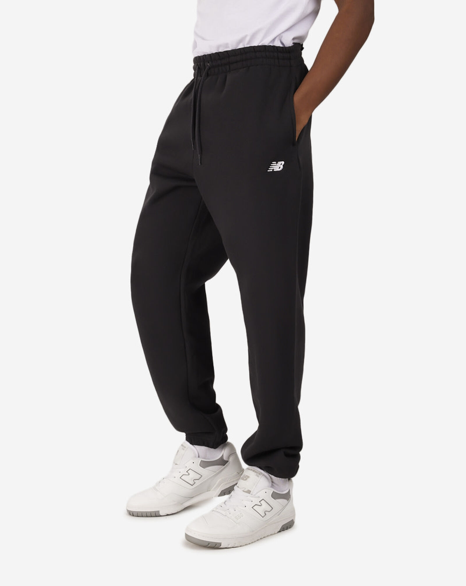 Brushed Back Small Logo Joggers Black