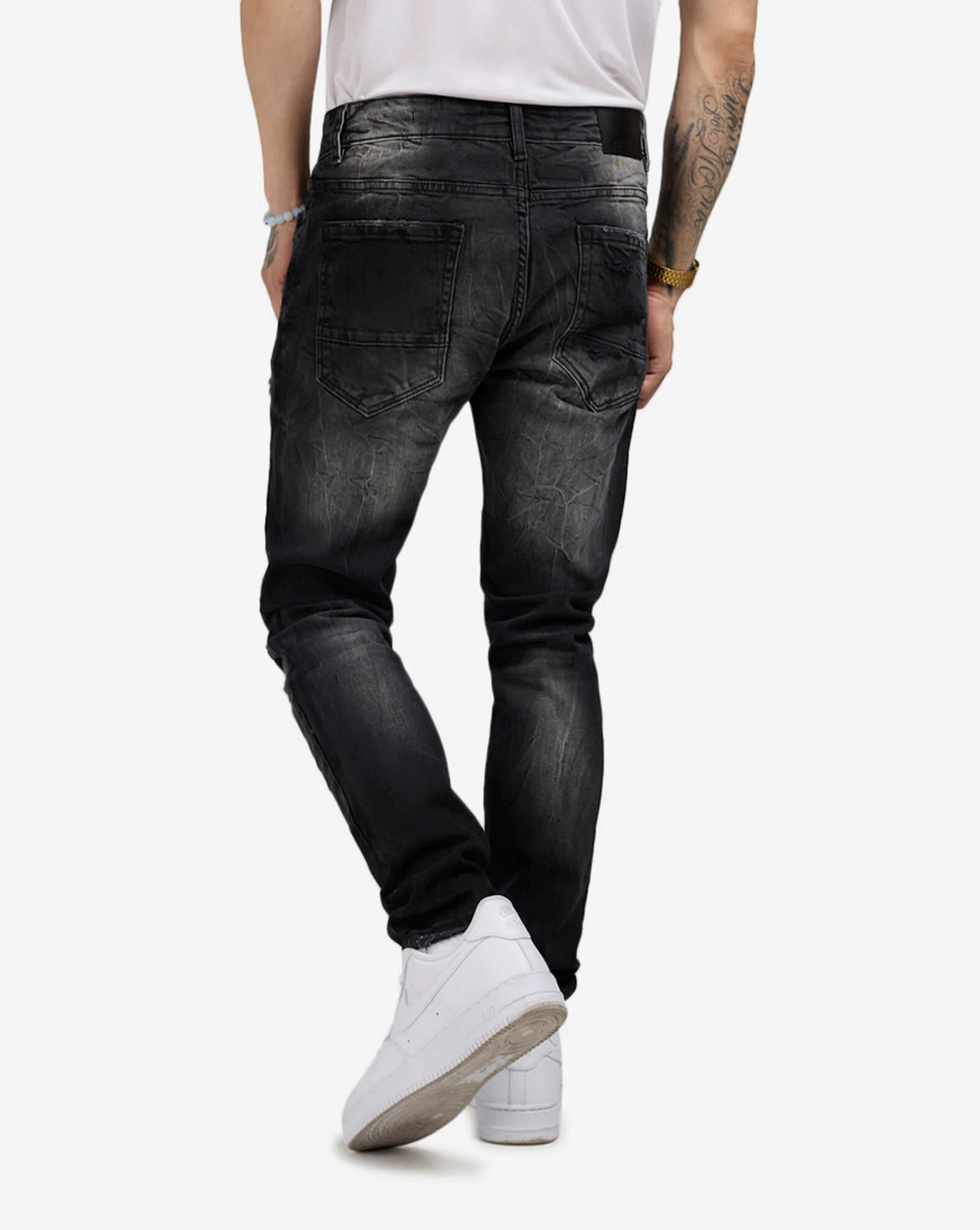 5 Pkt Rip Repair Jeans Black Shadow