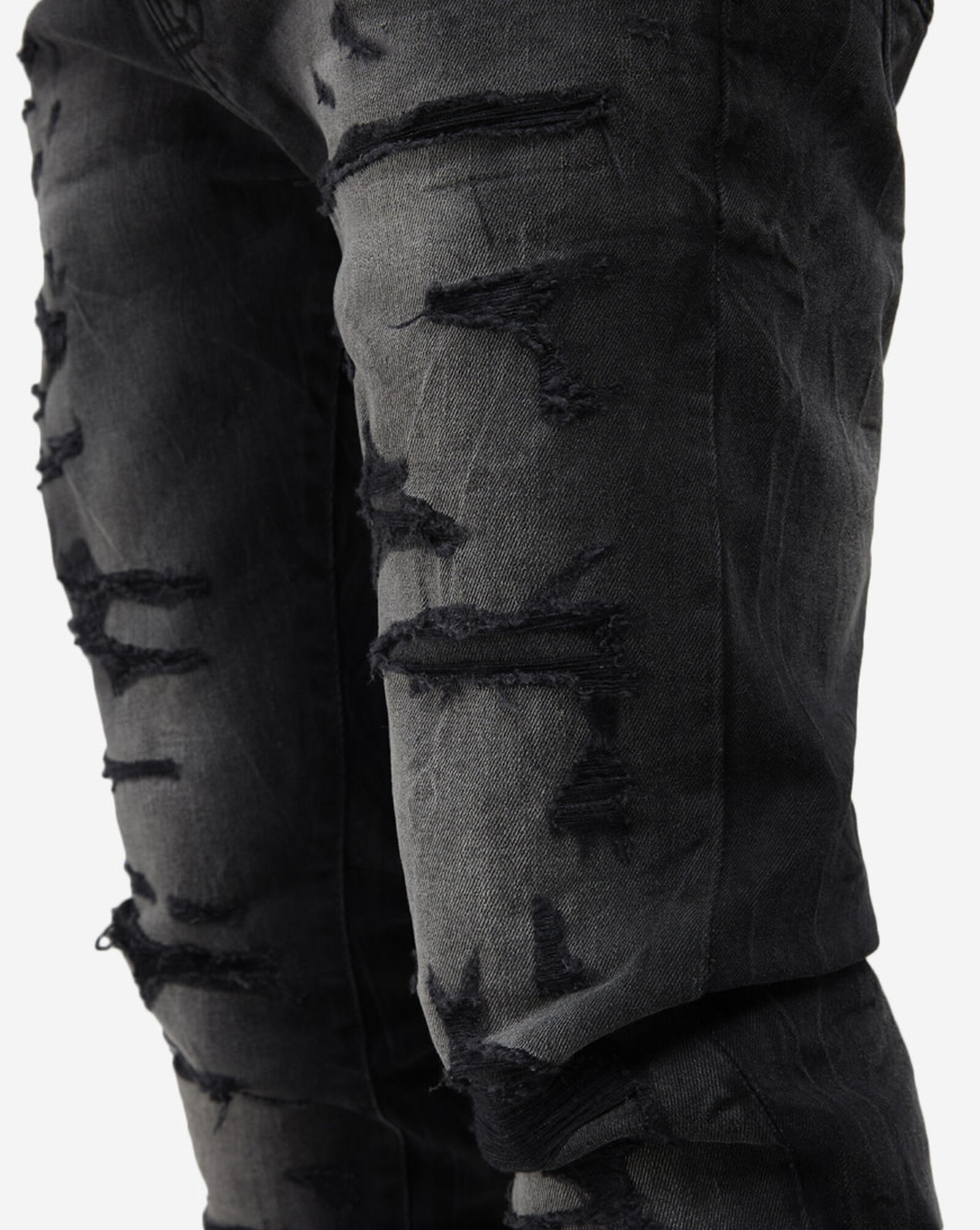 5 Pkt Rip Repair Jeans Black Shadow