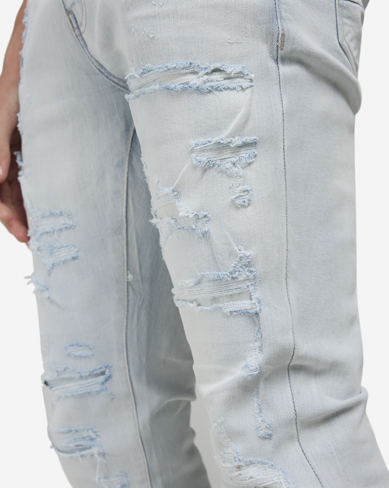 5Pkt Rip Repair Jeans Ice White