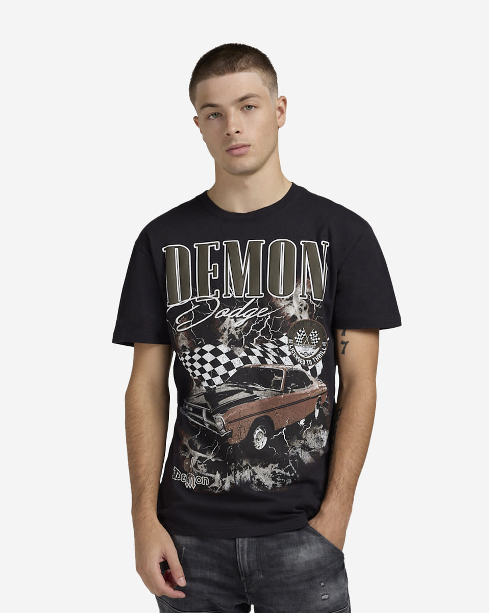 Demon Dodge Tee Grey