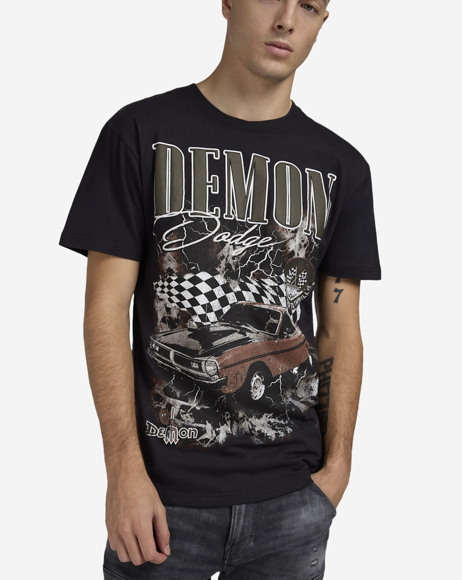 Demon Dodge Tee Grey