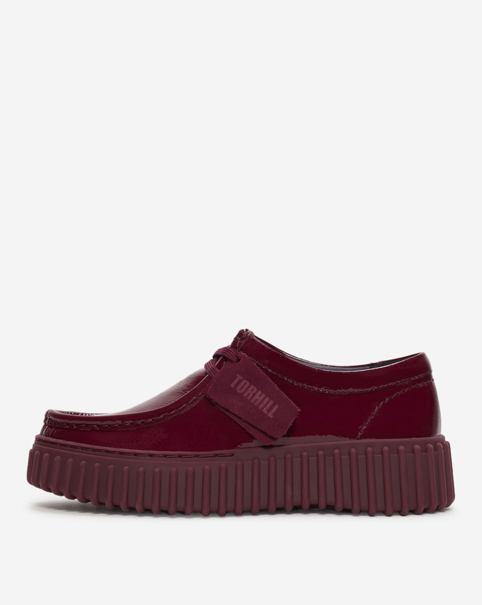 Torhill Bee Patent Leather Flatform Loafers Burgundy