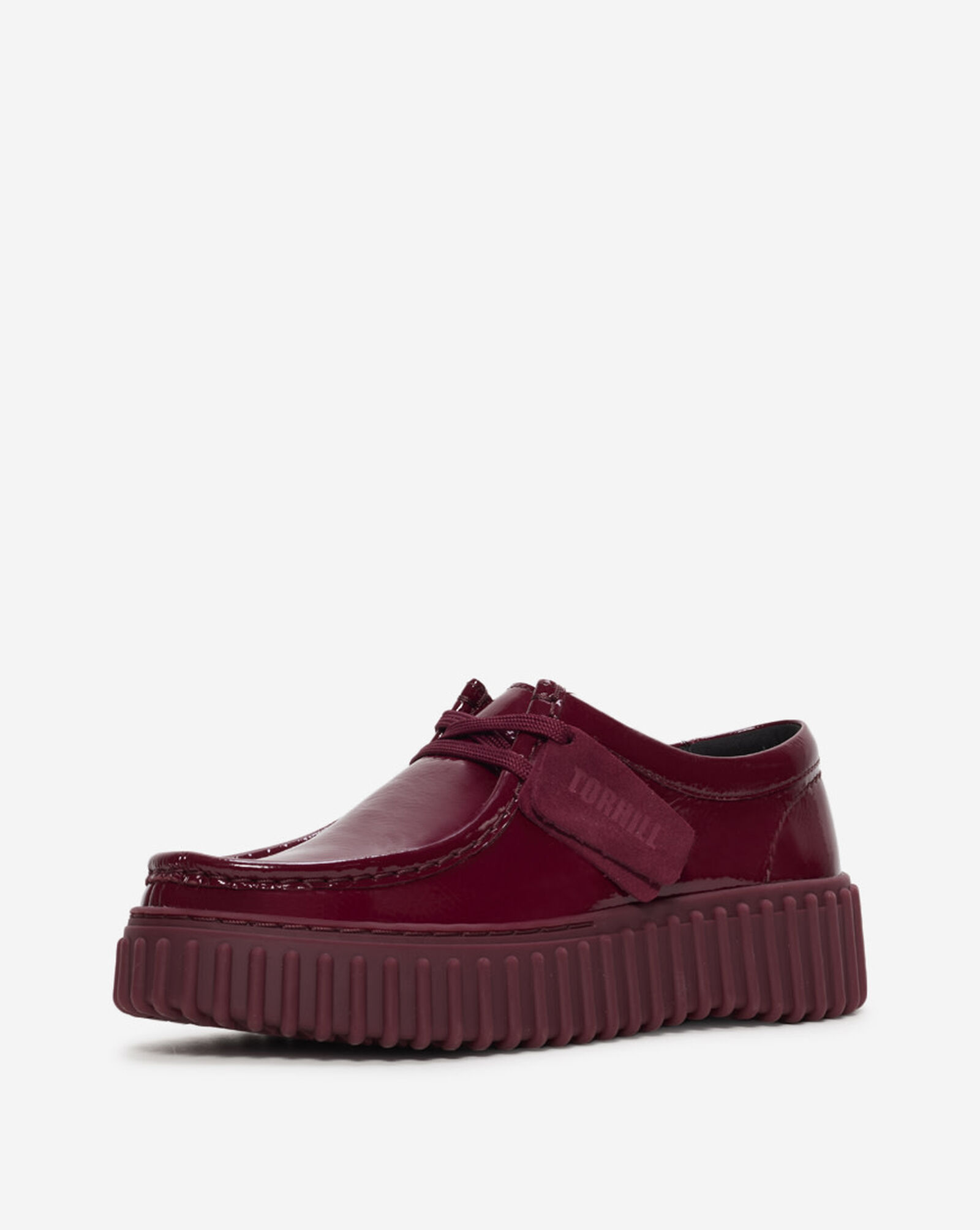 Torhill Bee Patent Leather Flatform Loafers Burgundy