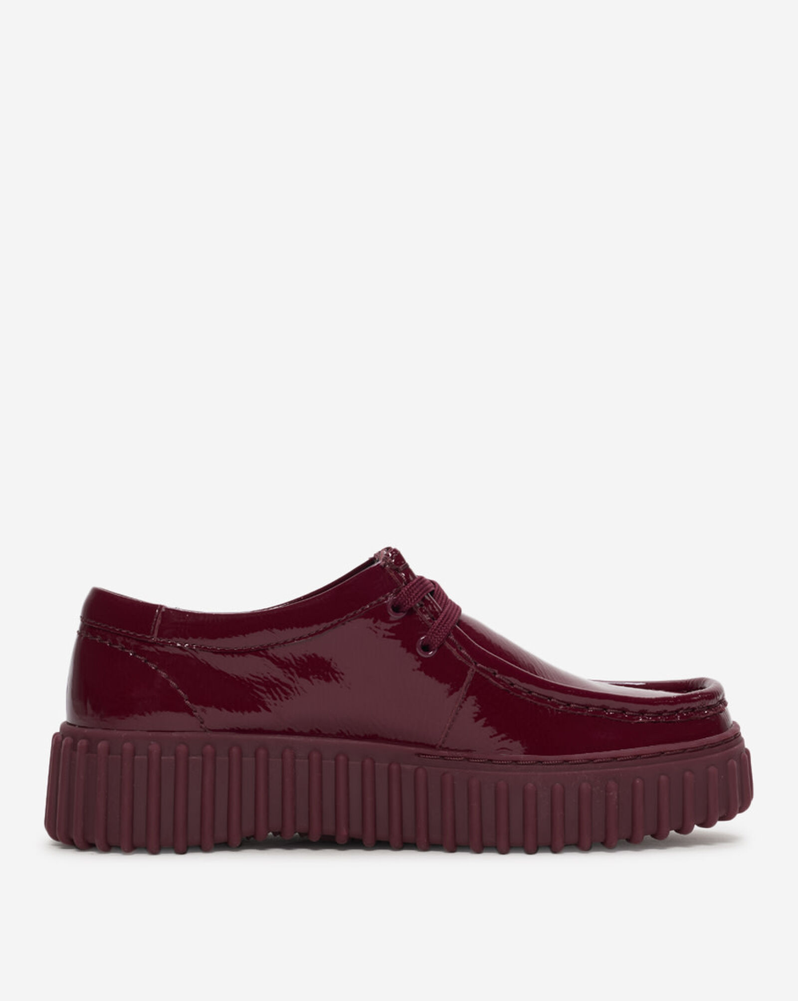 Torhill Bee Patent Leather Flatform Loafers Burgundy