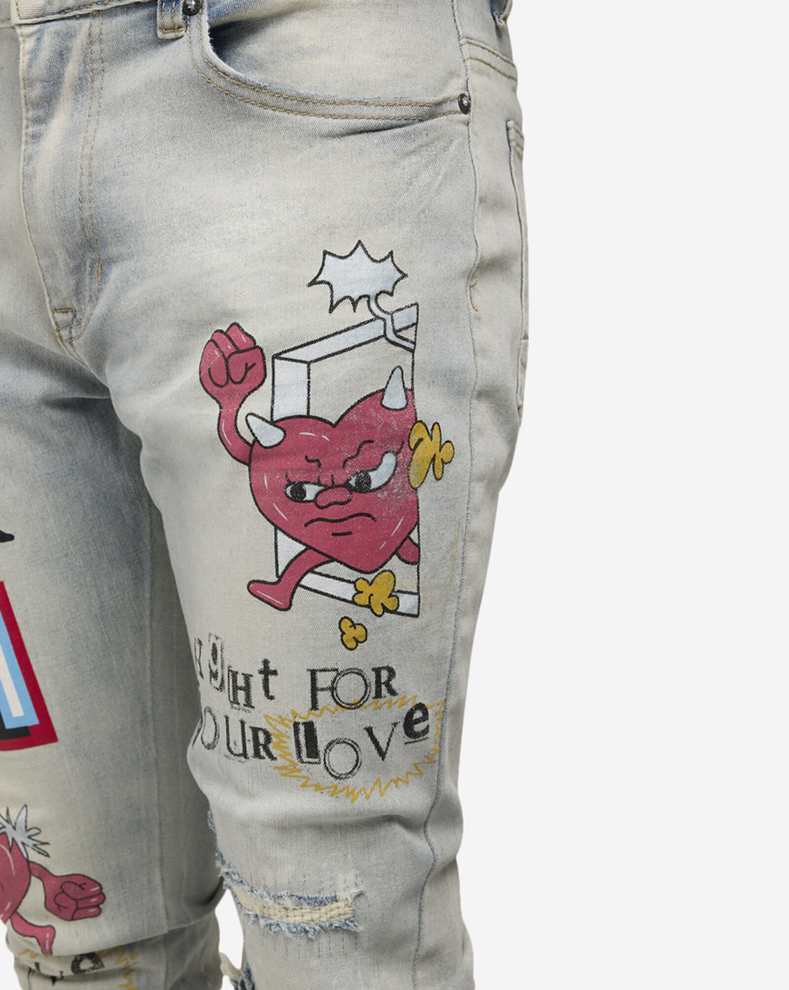 Stacked Flare Graphic Jeans Ombre Blue 3 Stacked Flare Graphic Jeans Ombre Blue