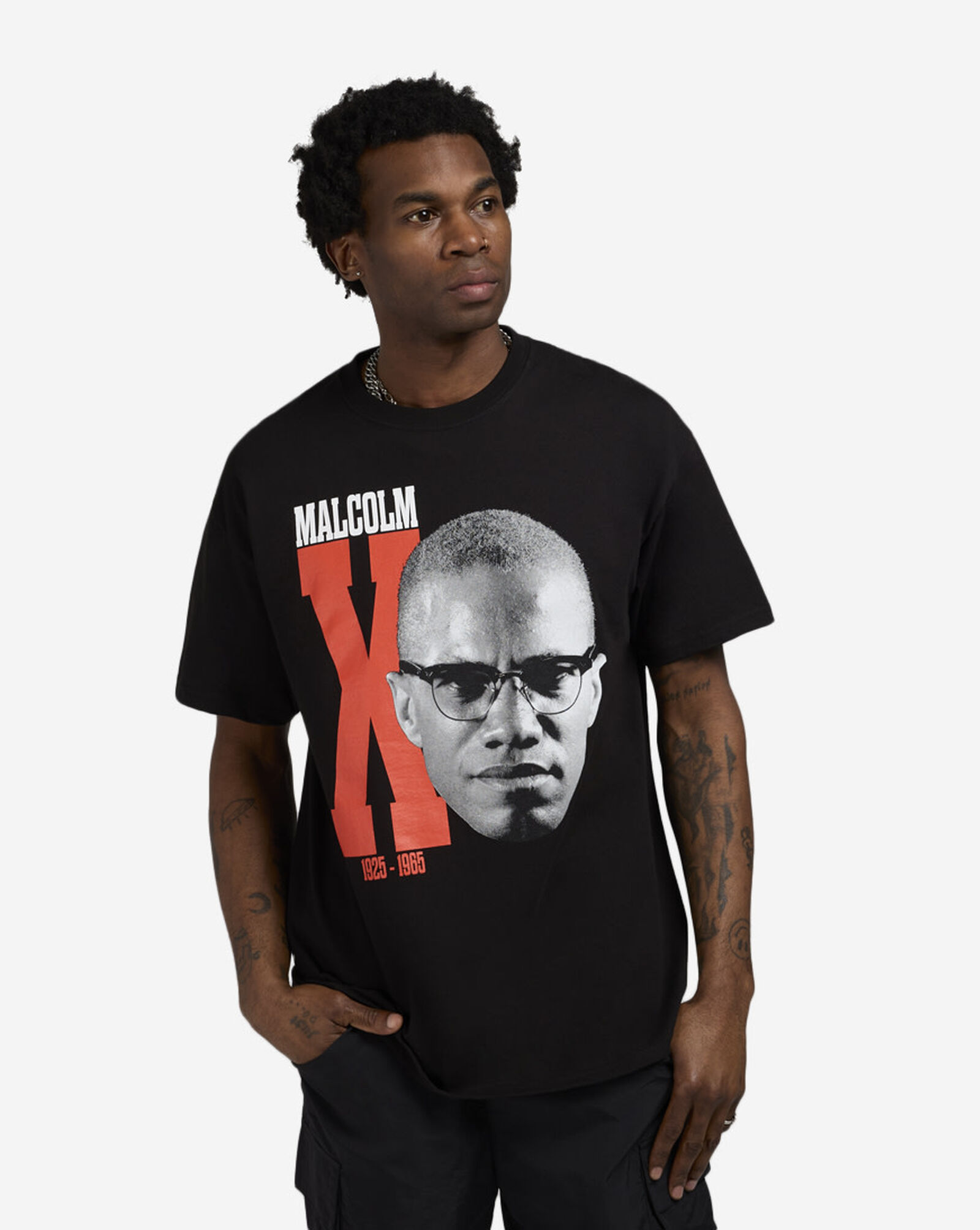 Big Malcom X Face Tee Black