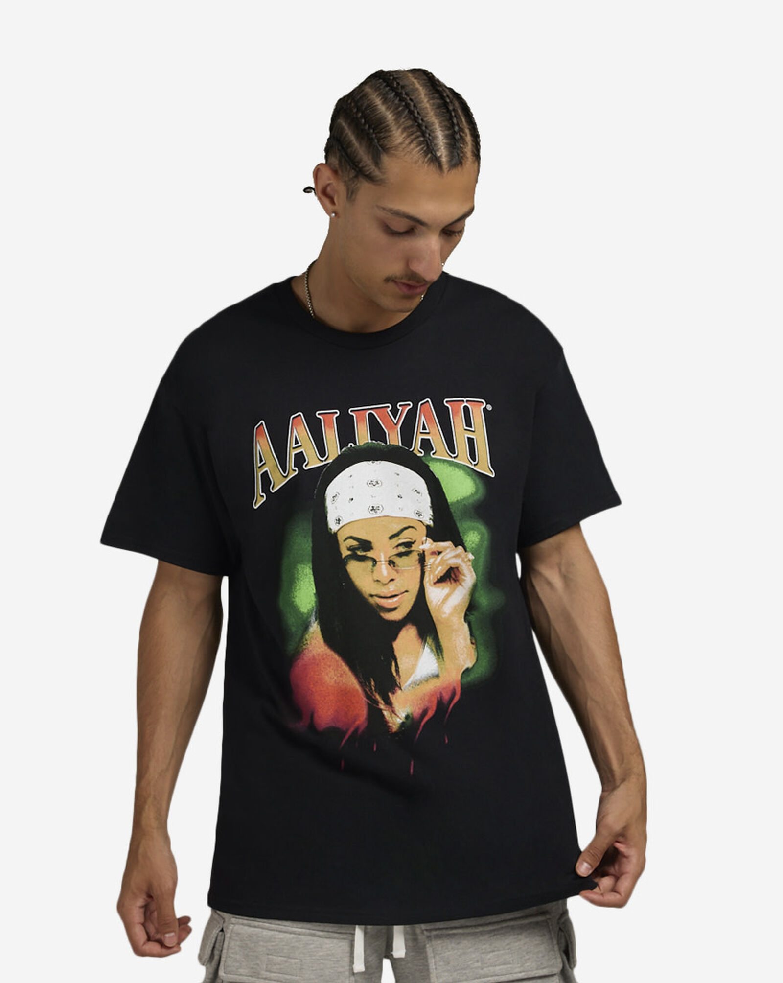 Aaliyah Side Eye Tee Black