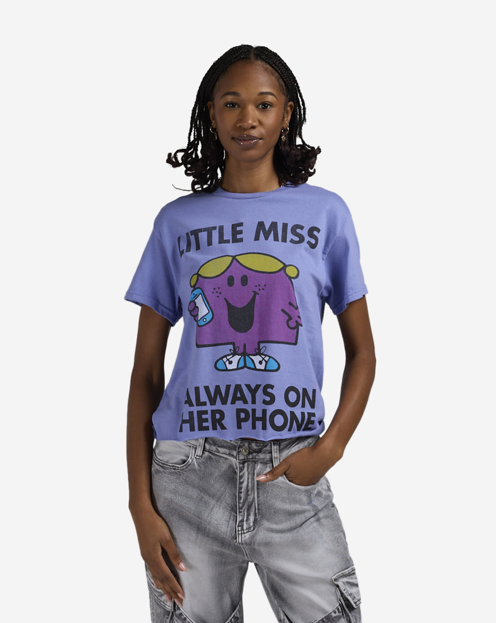 Little Miss Phone Cropped Tee Orchid