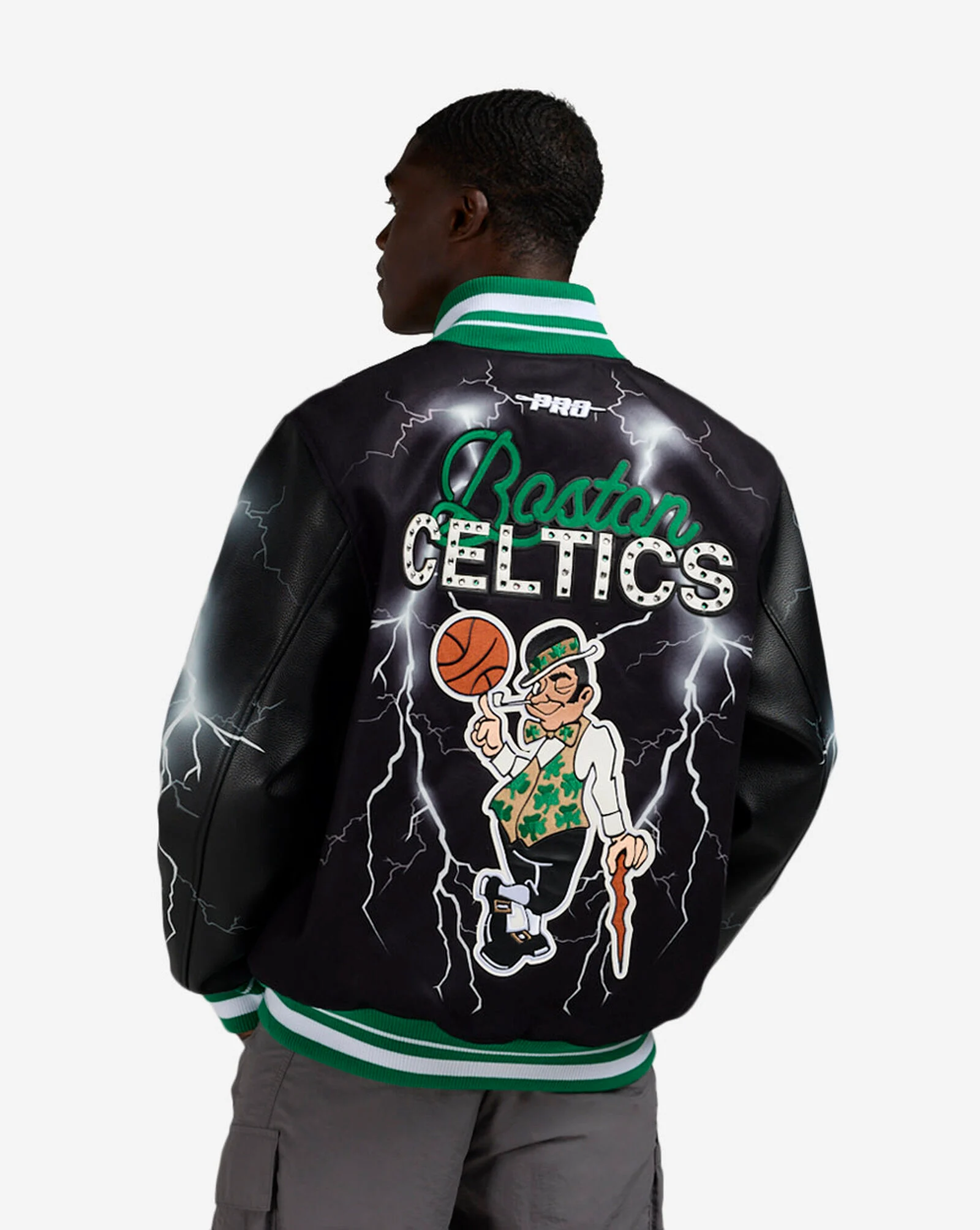 Boston Celtics Lightning Jacket Washed Black