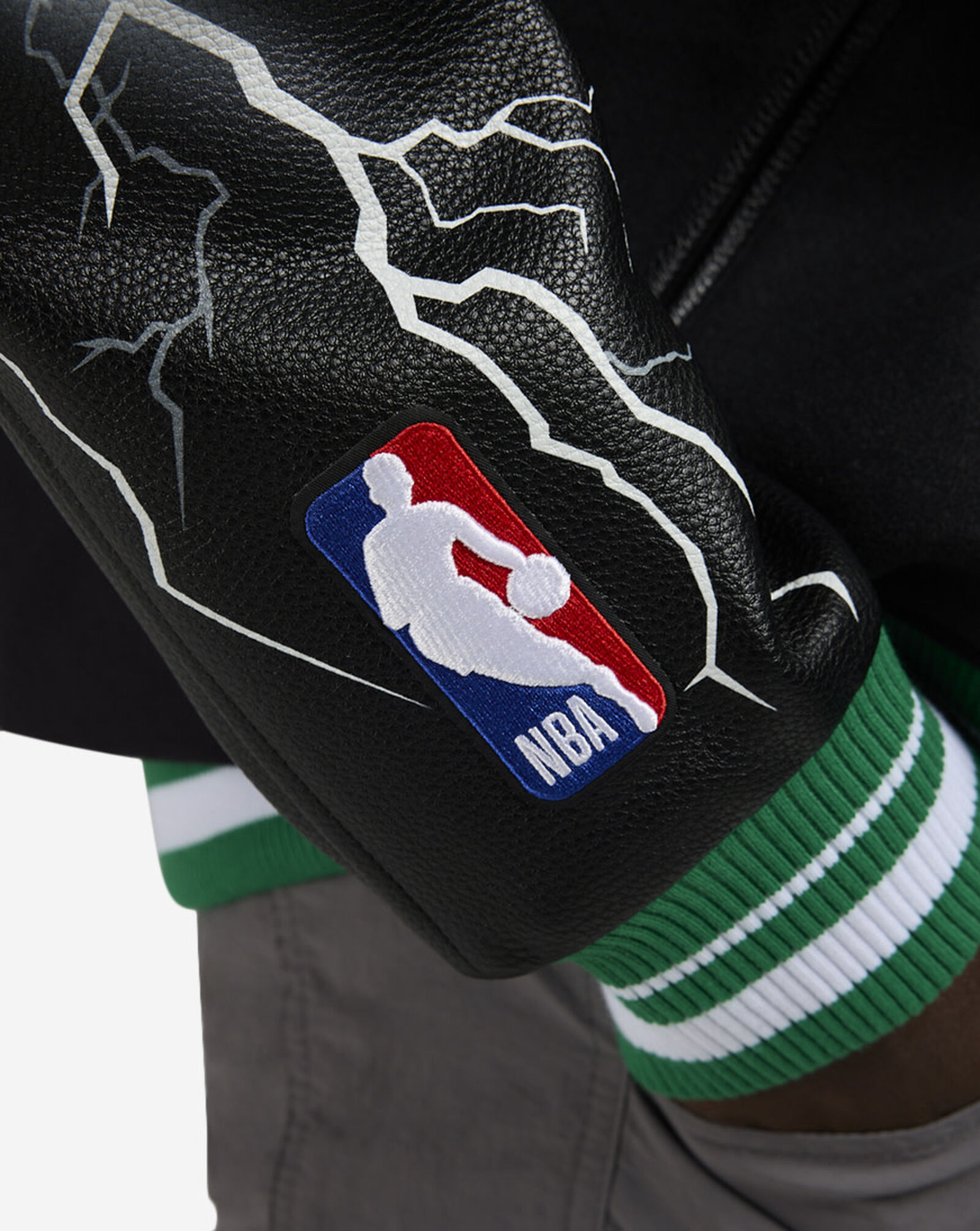 Boston Celtics Lightning Jacket Washed Black 3 Boston Celtics Lightning Jacket Washed Black