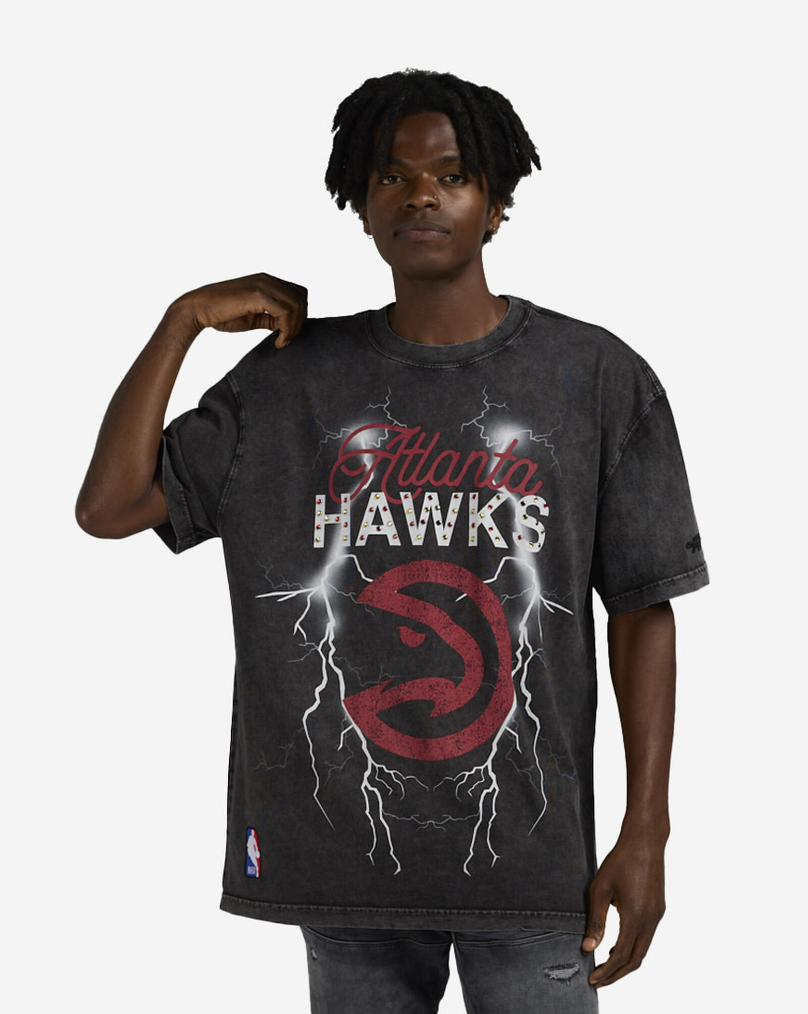 Atlanta Hawks Lightning Tee Washed Black