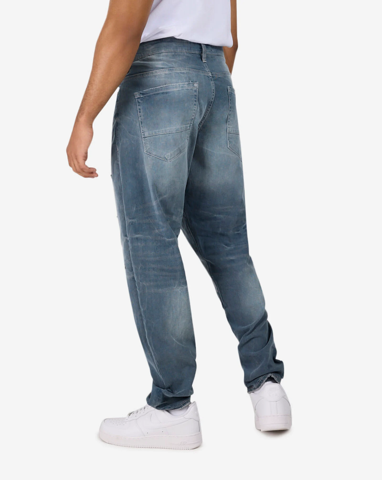 5-Pocket Rip and Repair Straight Jeans Thundra Wash