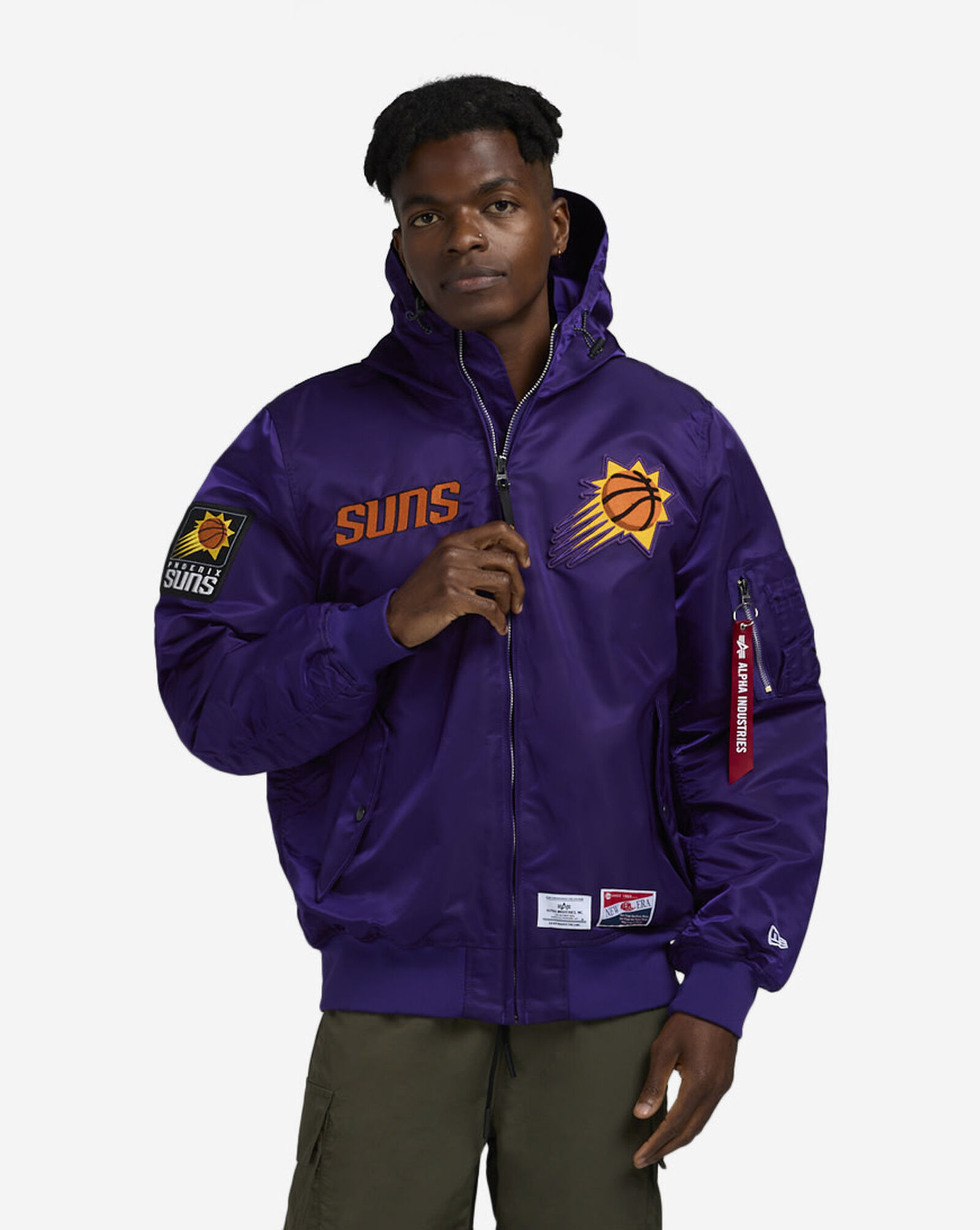 Alpha Industries Historic L-2B Phoenix Suns Hooded Bomber Jacket Purple