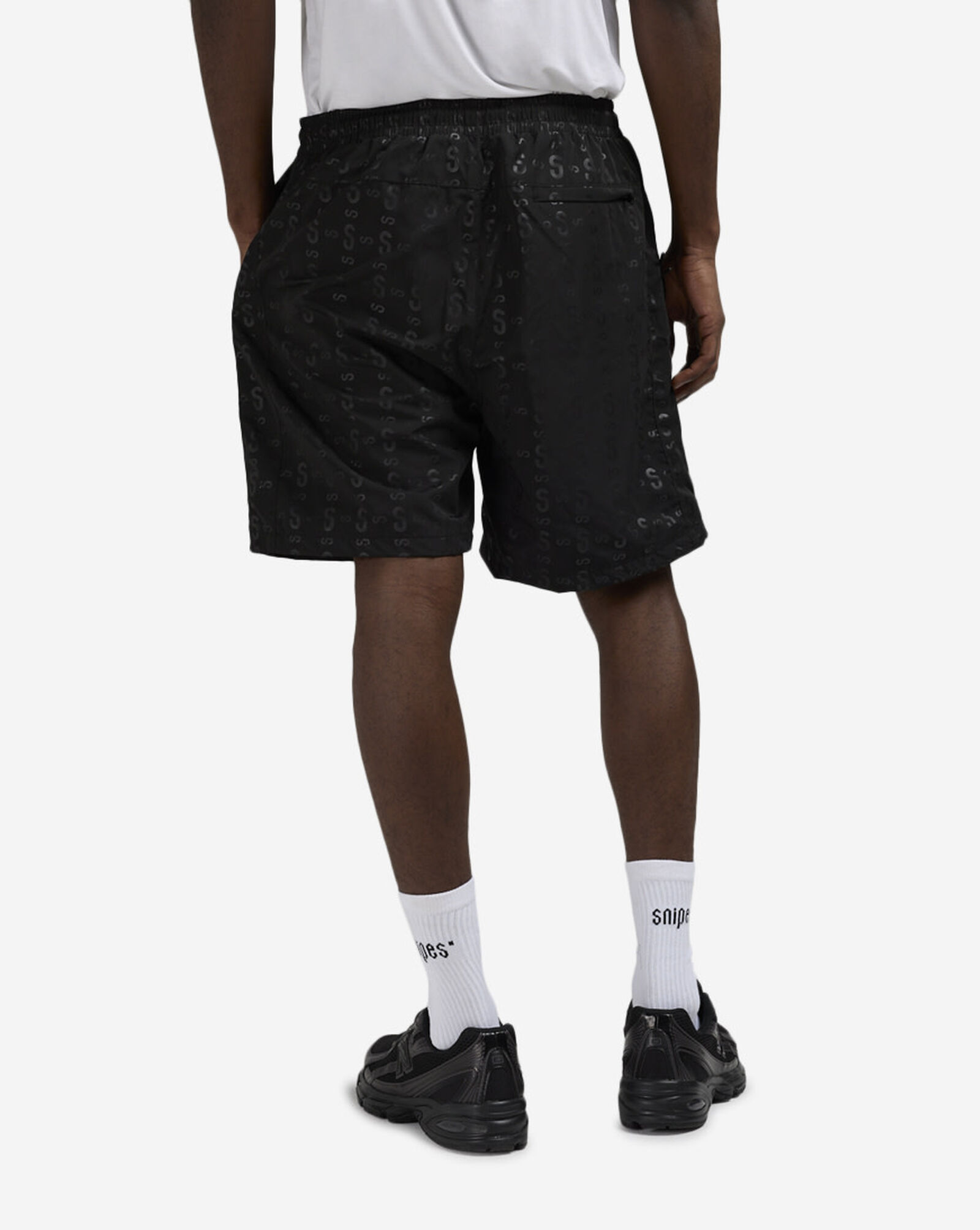 Logo Repeat Nylon Shorts Black