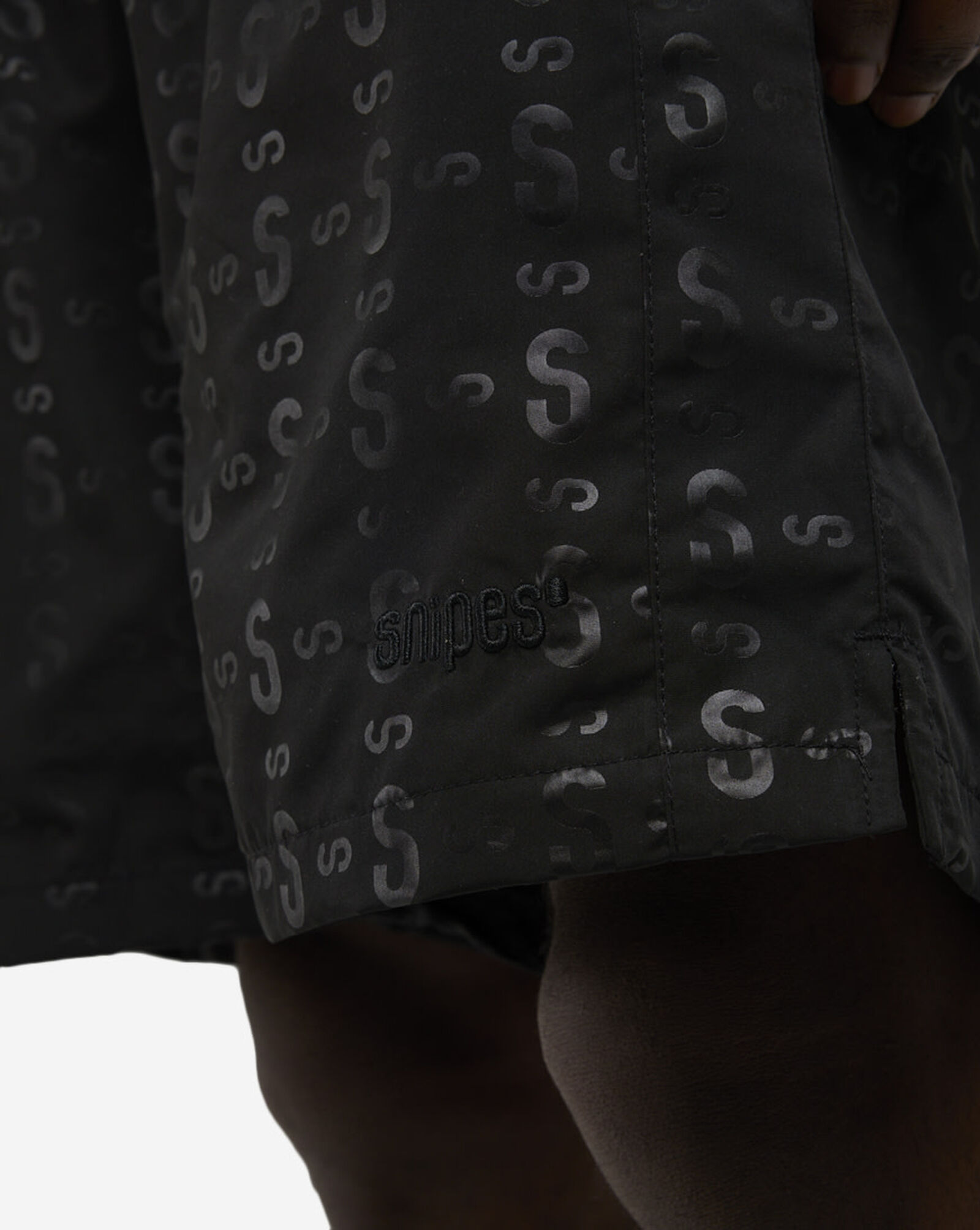 Logo Repeat Nylon Shorts Black
