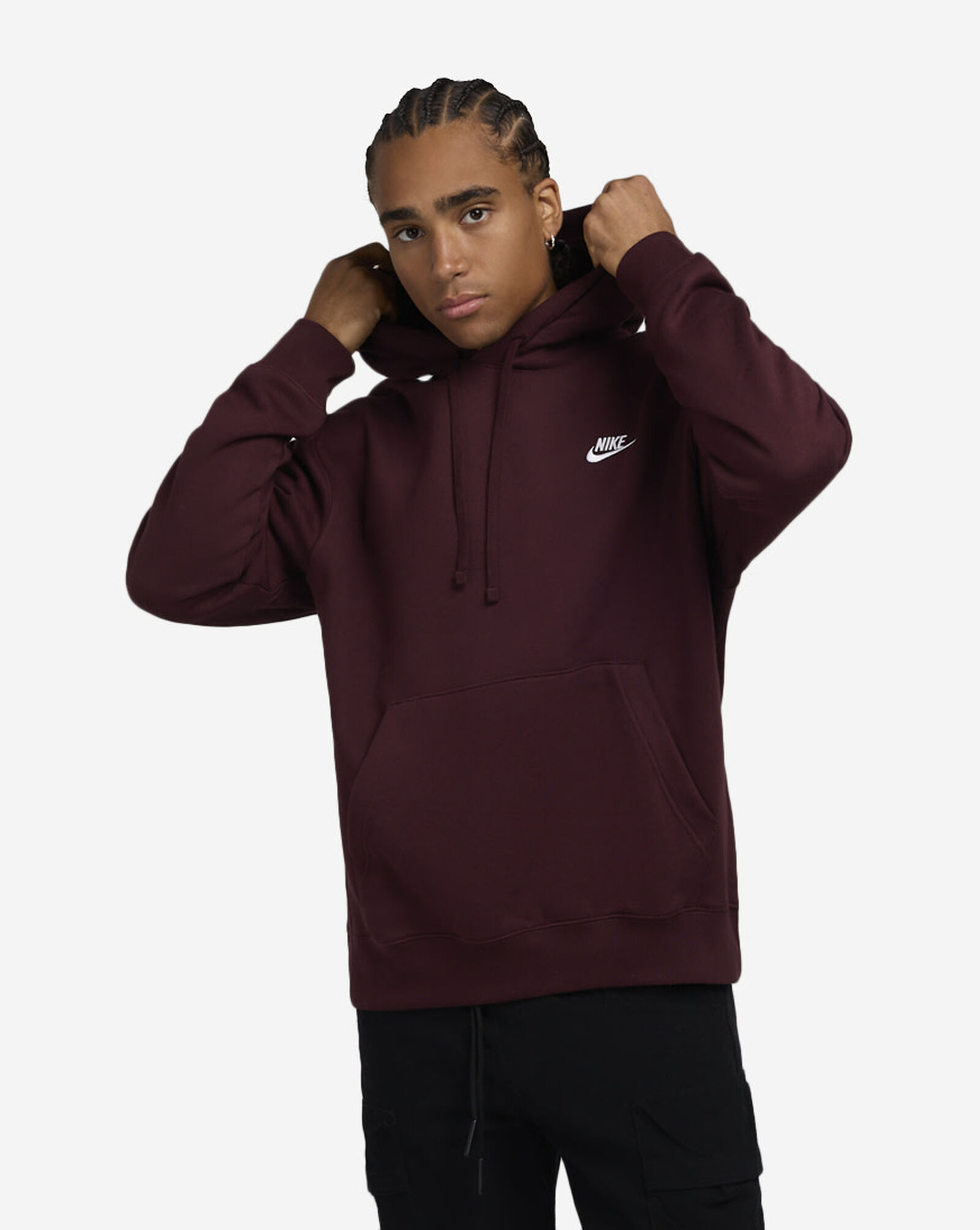 NSW Club Fleece Pullover Hoodie Burgundy Crush | White
