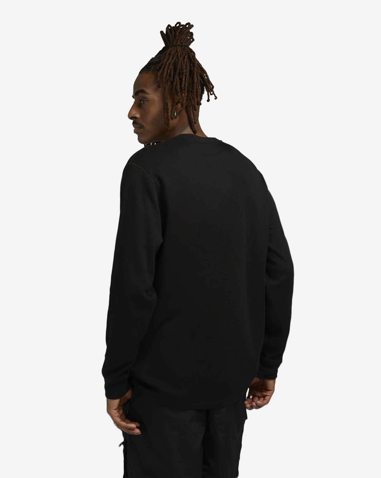 Logo Waffle-Knit Sleep Shirt Polo Black
