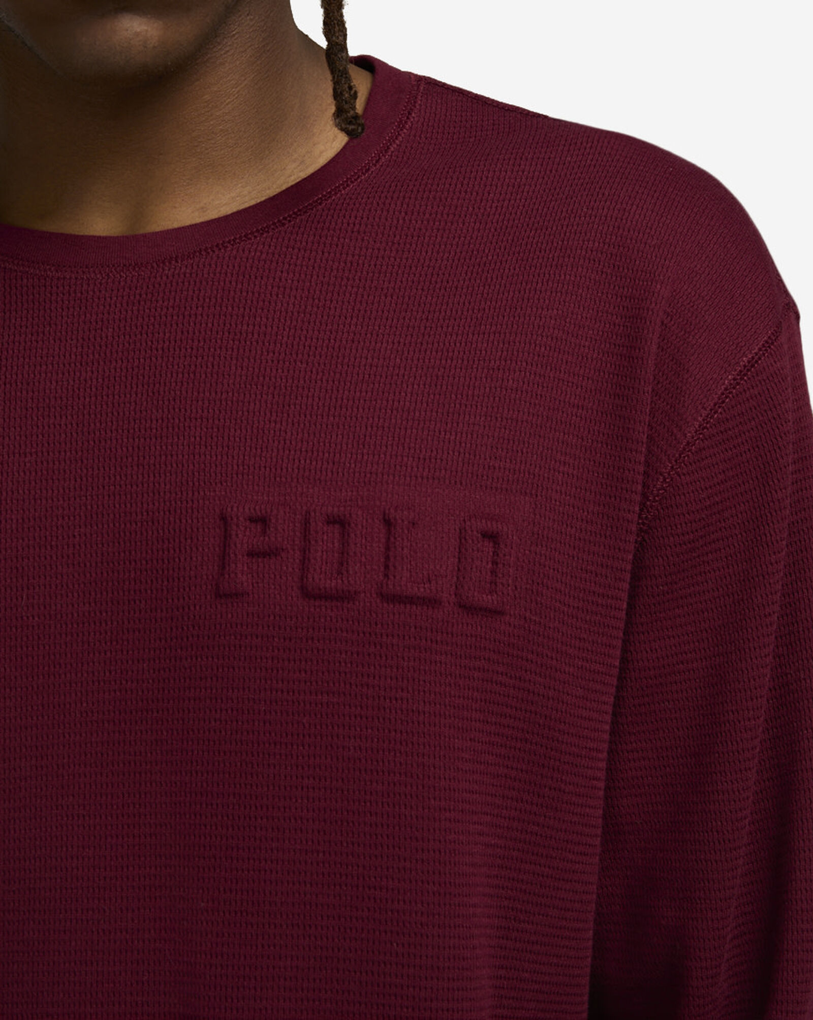 Logo Waffle-Knit Sleep Shirt Classic Wine 3 Logo Waffle-Knit Sleep Shirt Classic Wine