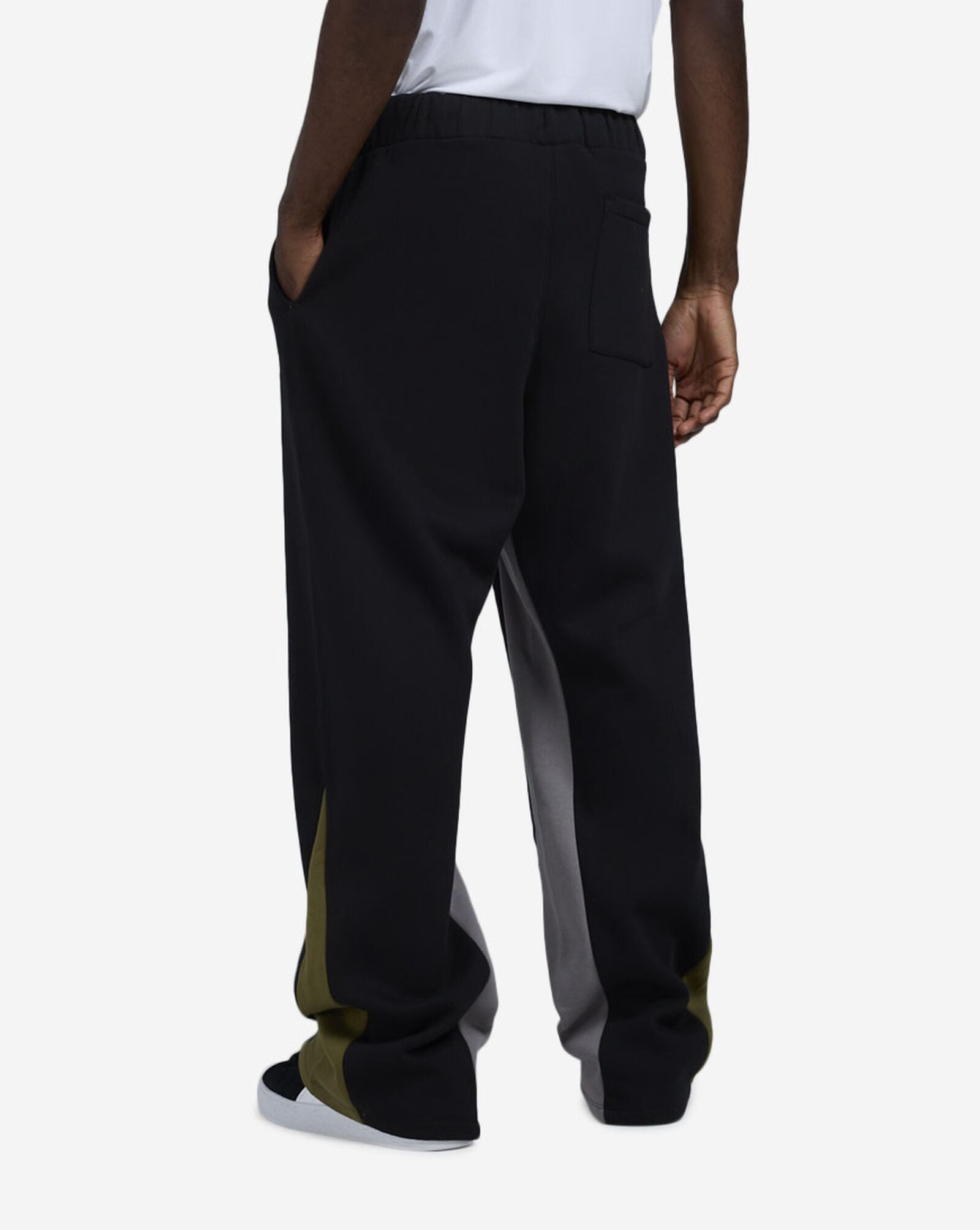 Contrast Flare Pants Black