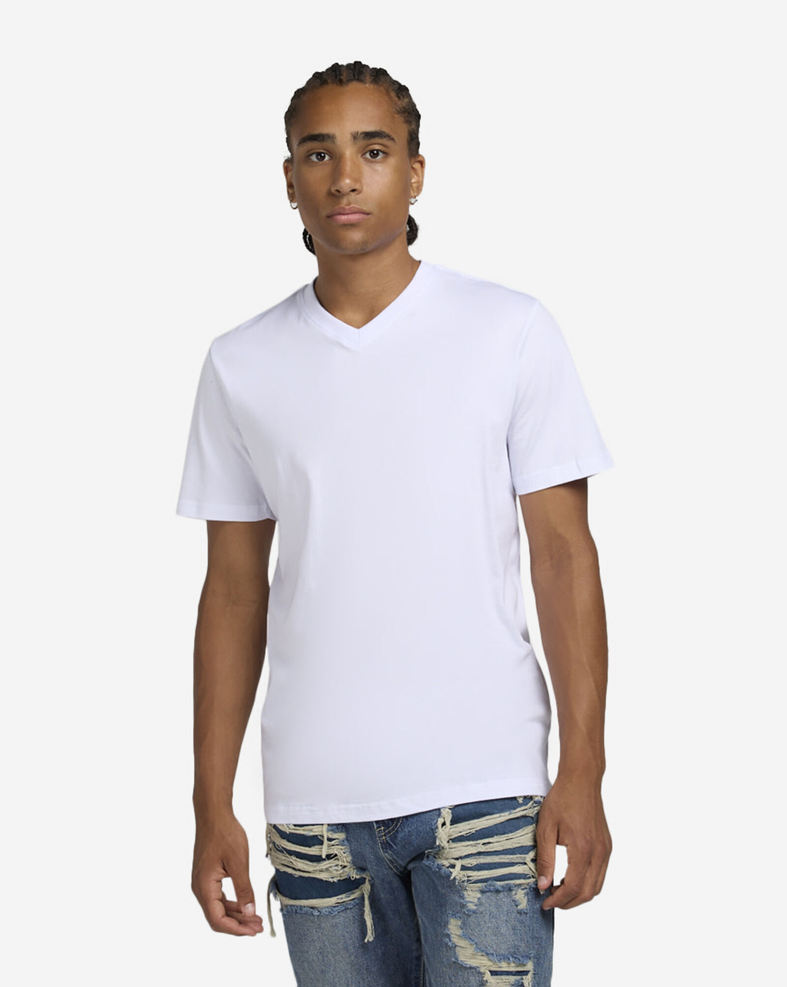 V Neck Tee White