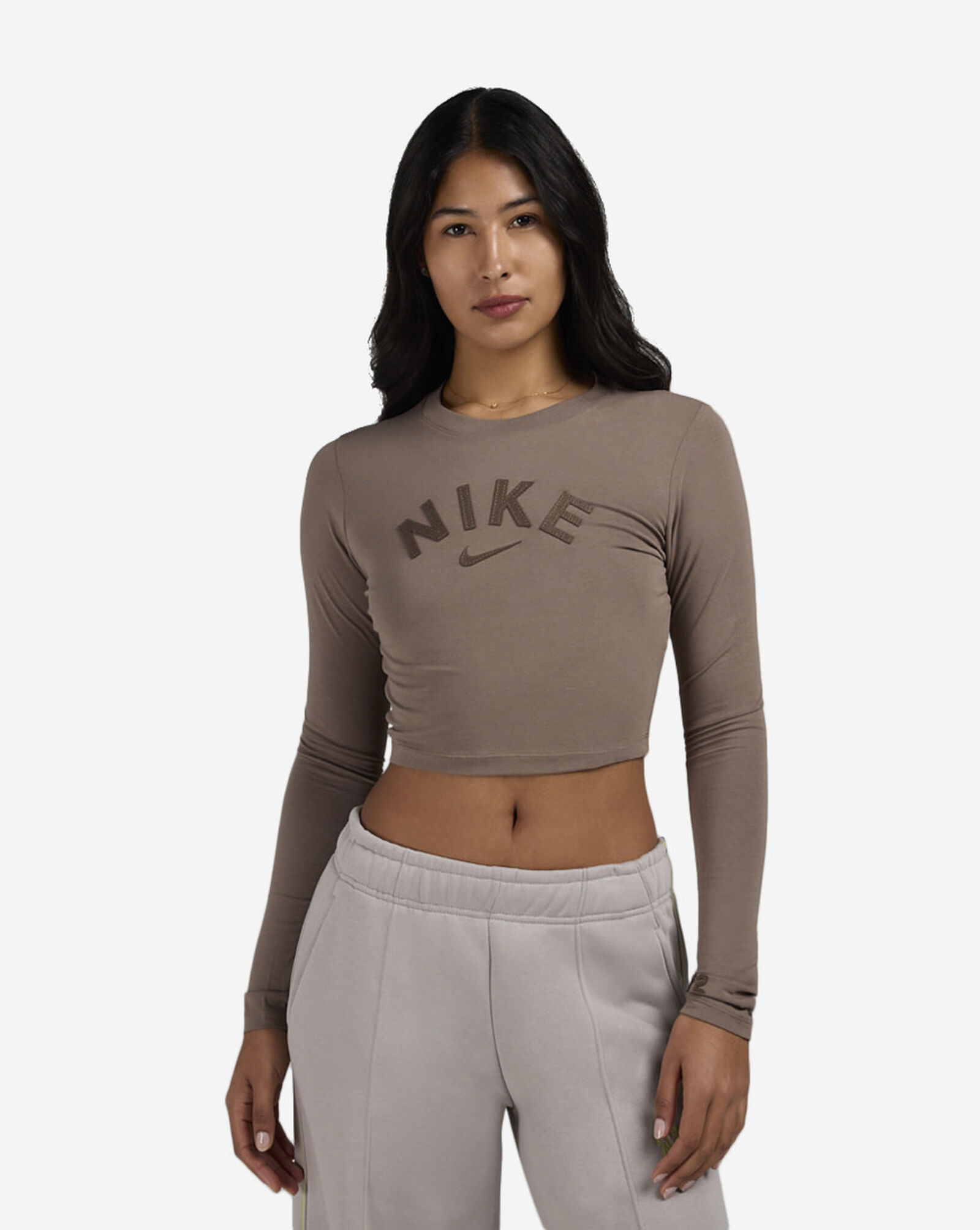 NSW Chill Crop Knit T-Shirt Mink Brown