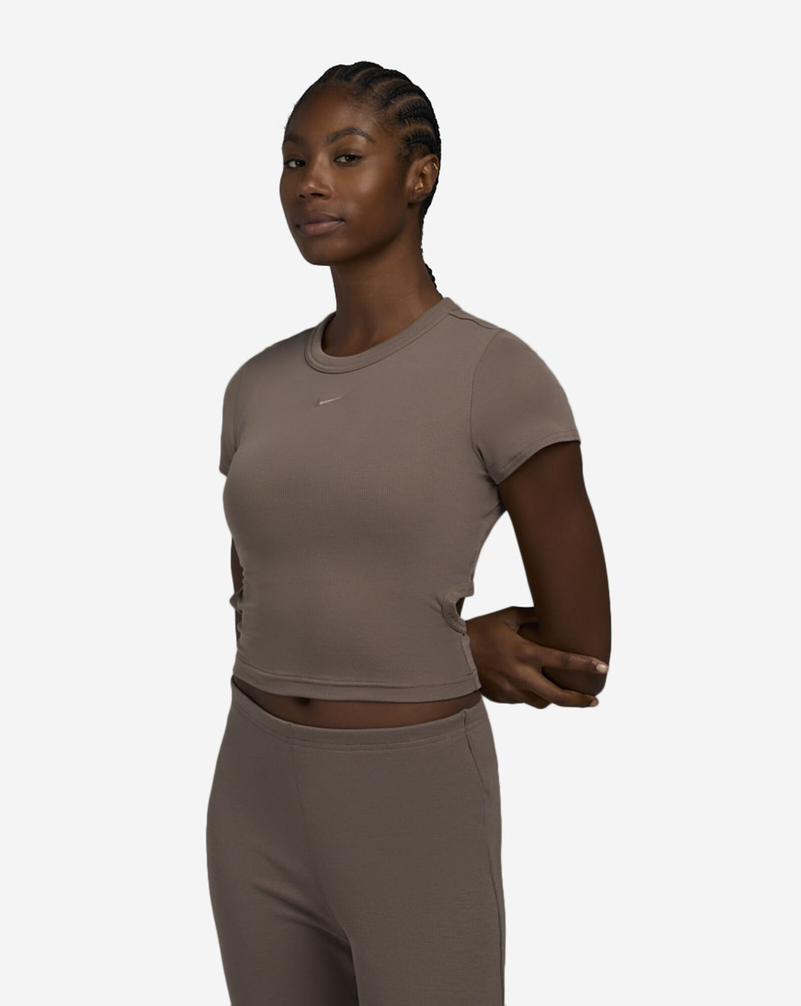 NSW Chill Knit Cutout T-Shirt Mink Brown