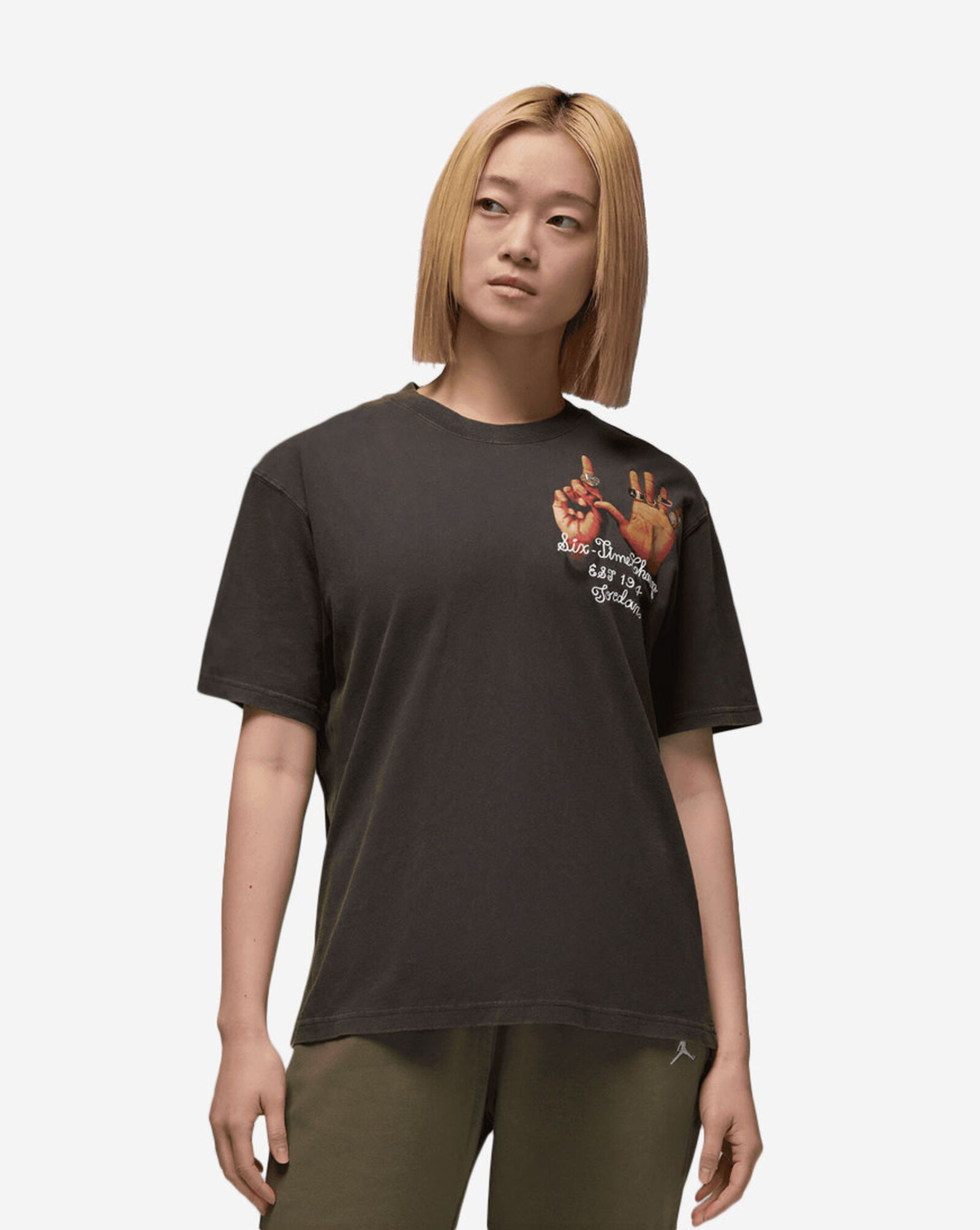 6 Rings Left Chest Graphic T-Shirt Off Noir