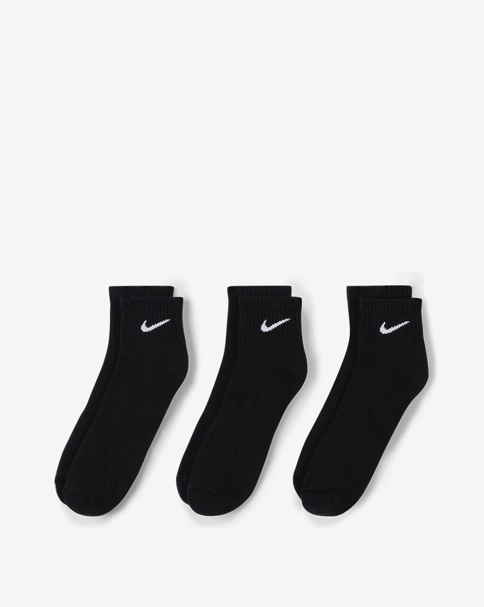 3Pk Everyday Quarter Cushion Socks Black