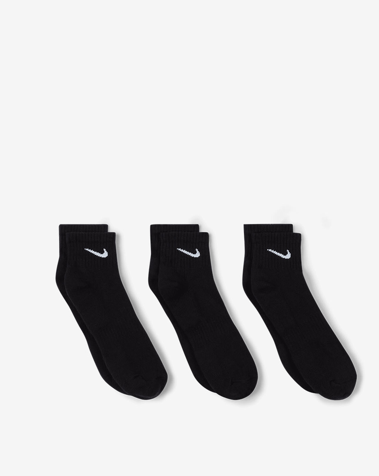 3Pk Everyday Quarter Cushion Socks Black
