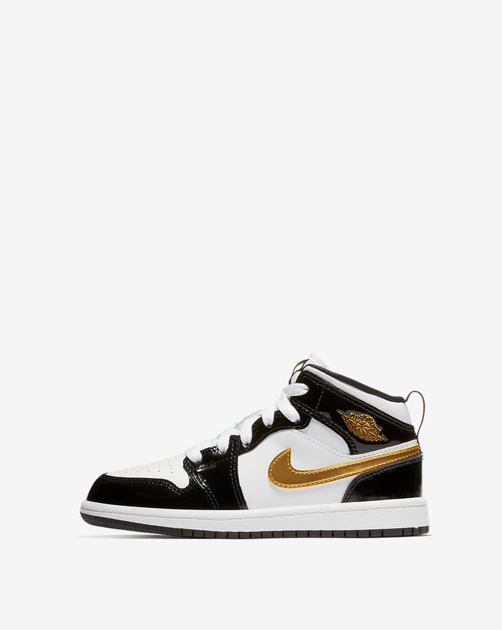 Pre-School Air Jordan 1 Mid SE Black | White | Metallic Gold